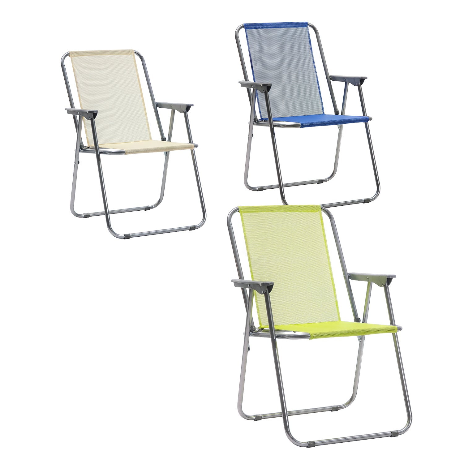 VESTIAMO CASA GIARDINO - Sedia Pieghevole in Acciaio da Campeggio h75x41x52 cm