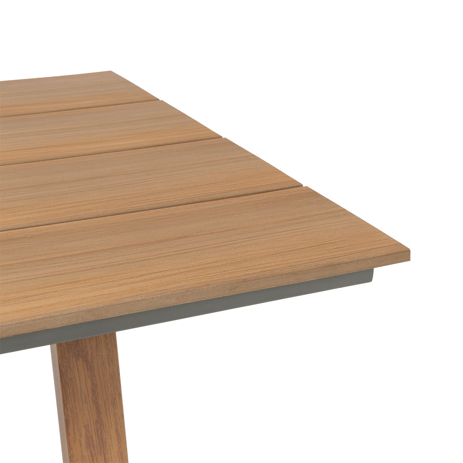 VESTIAMO CASA GIARDINO - Set da giardino 7 pezzi Tavolo con 6 Sedie struttura in Acciaio Effetto Legno e Top in Polywood