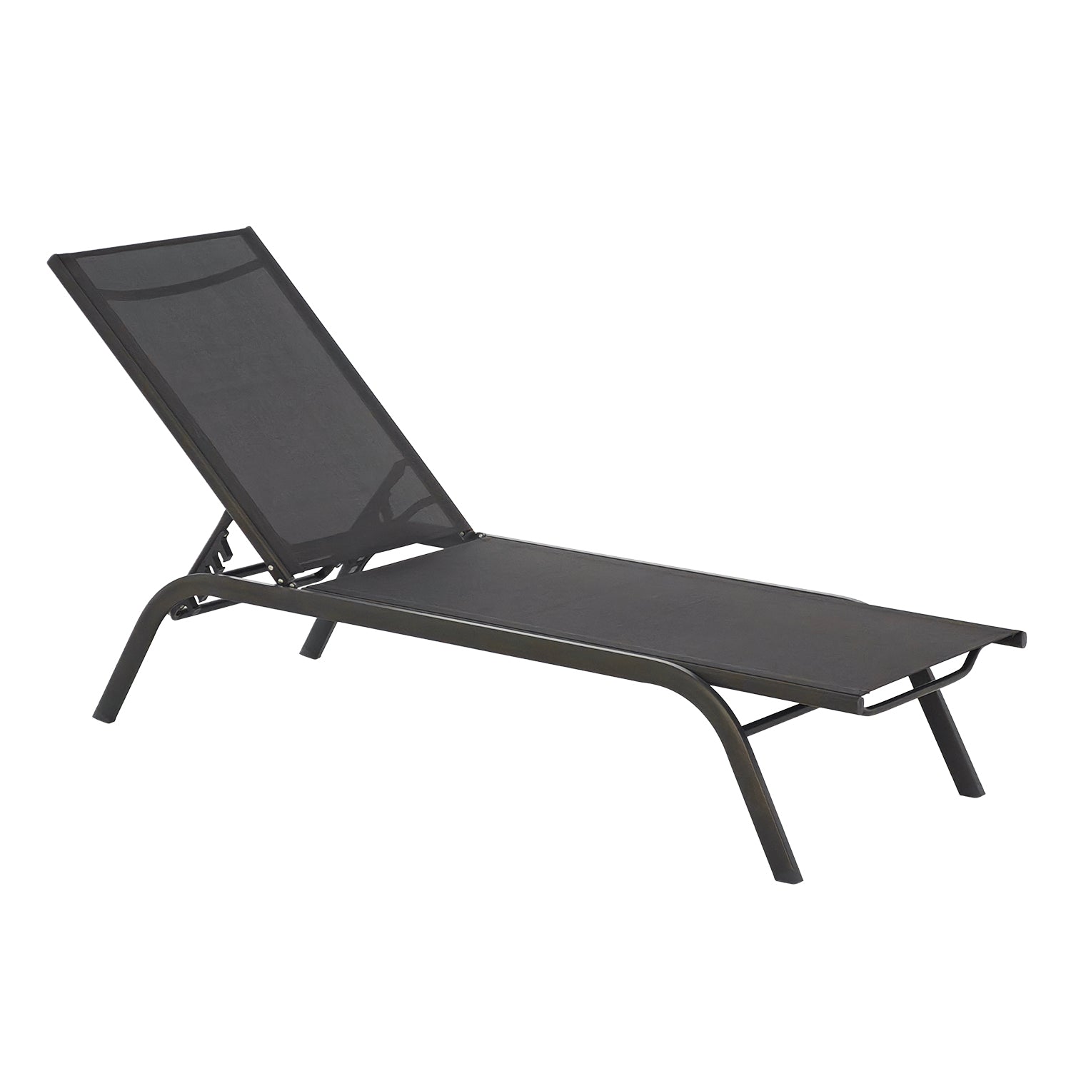 VESTIAMO CASA GIARDINO - Lettino Sdraio in Acciaio e Tessuto Antracite  Schienale Regolabile h31x189x57,5 cm - Ideale per Spiaggia e Campeggio