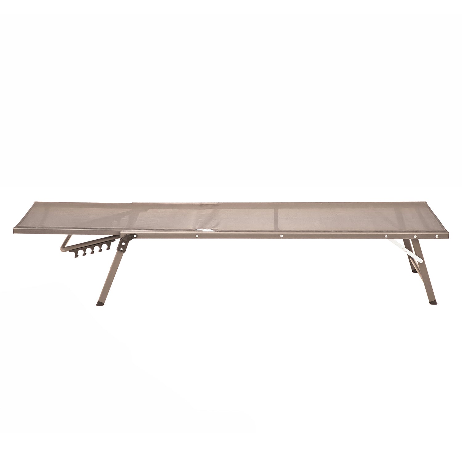 VESTIAMO CASA GIARDINO - Lettino Sdraio in Acciaio e Tessuto Tortora  Schienale Regolabile h33x180x53 cm - Ideale per Spiaggia e Campeggio