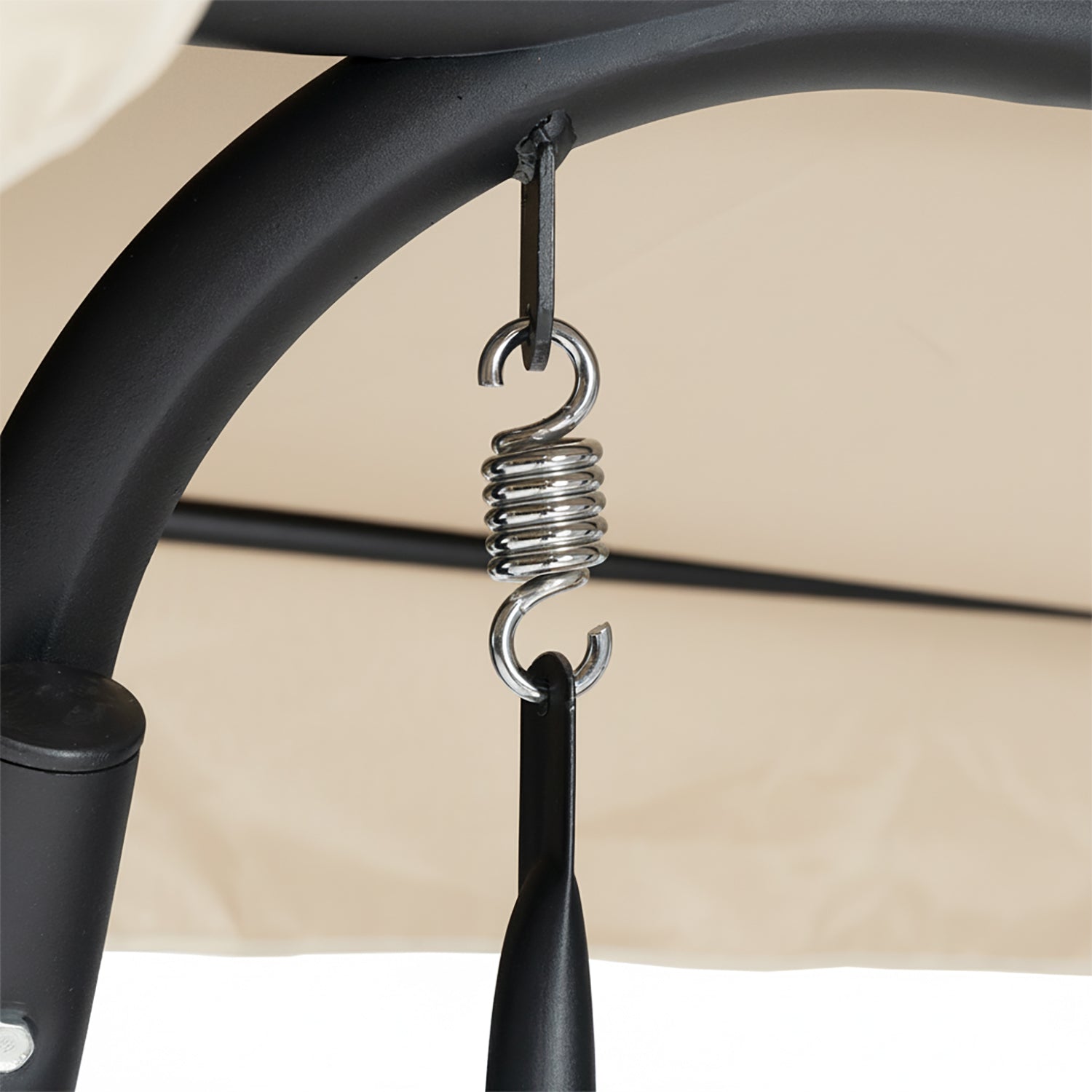 VESTIAMO CASA GIARDINO - Dondolo Reclinabile 3 Posti Ècru con Struttura in Acciaio Antracite - h165x232x125 cm