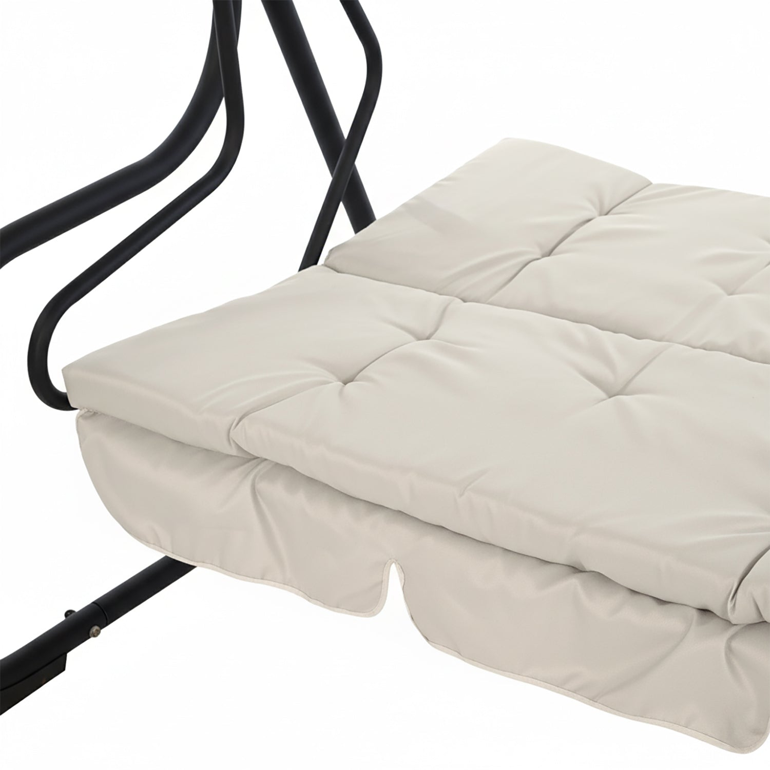 VESTIAMO CASA GIARDINO - Dondolo Reclinabile 3 Posti Ècru con Struttura in Acciaio Antracite - h165x232x125 cm