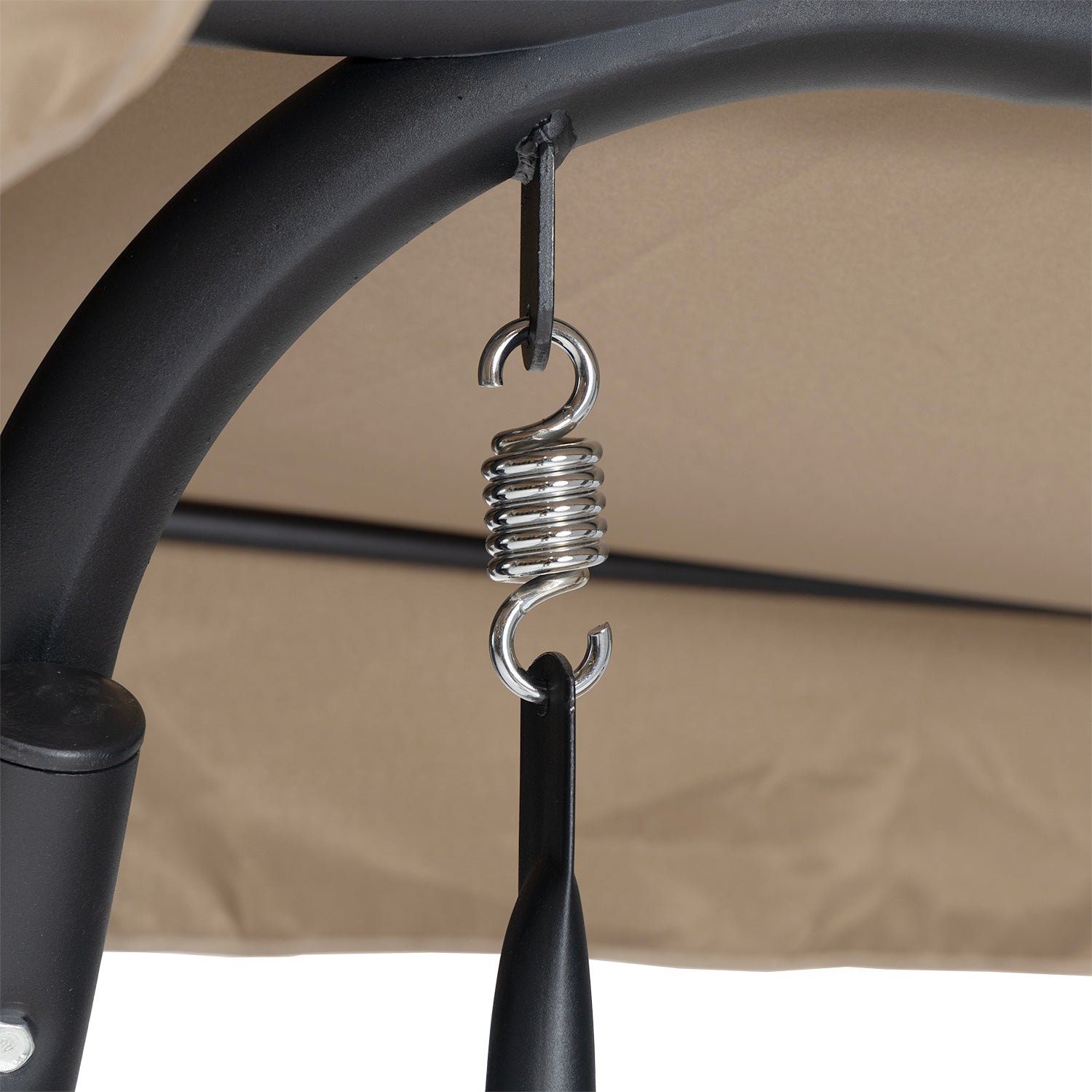 VESTIAMO CASA GIARDINO - Dondolo Reclinabile 3 Posti Camel con Struttura in Acciaio Antracite - h165x232x125 cm