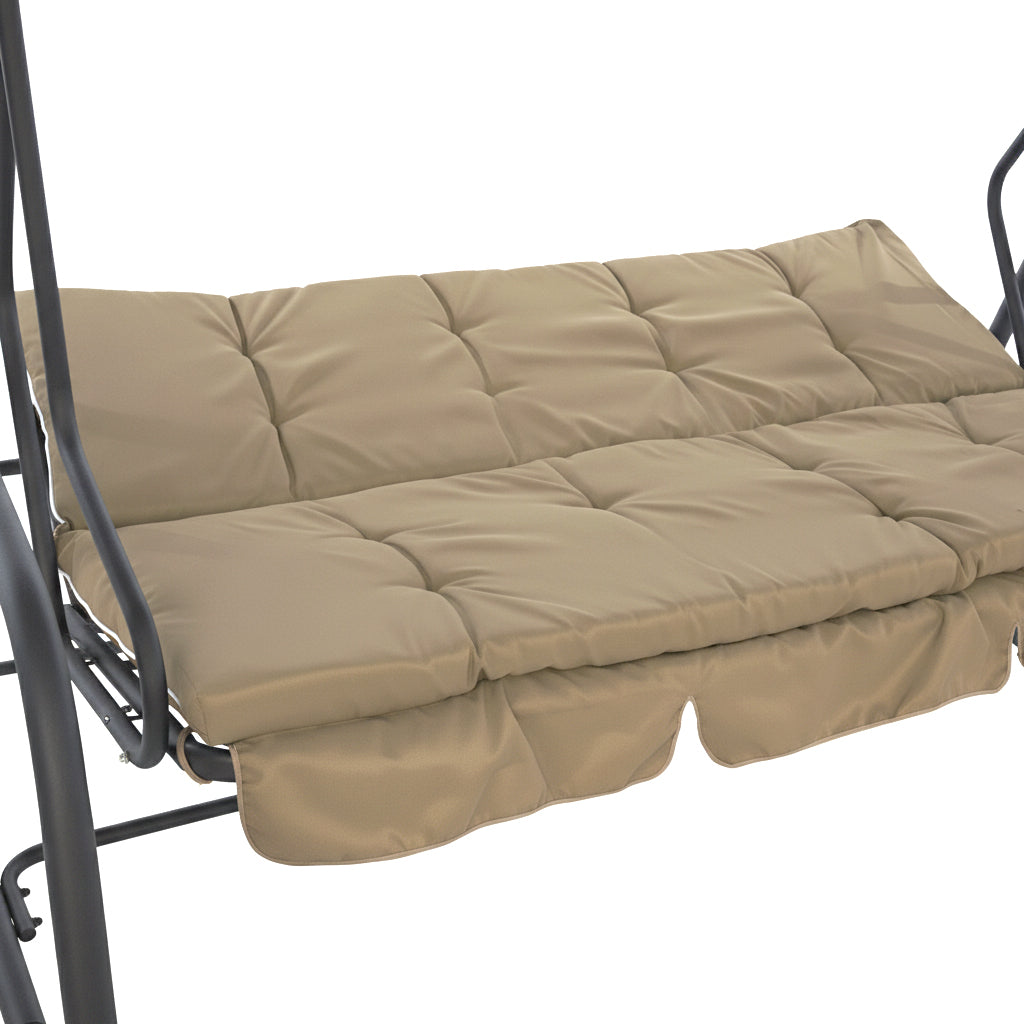 VESTIAMO CASA GIARDINO - Dondolo Reclinabile 3 Posti Camel con Struttura in Acciaio Antracite - h165x232x125 cm