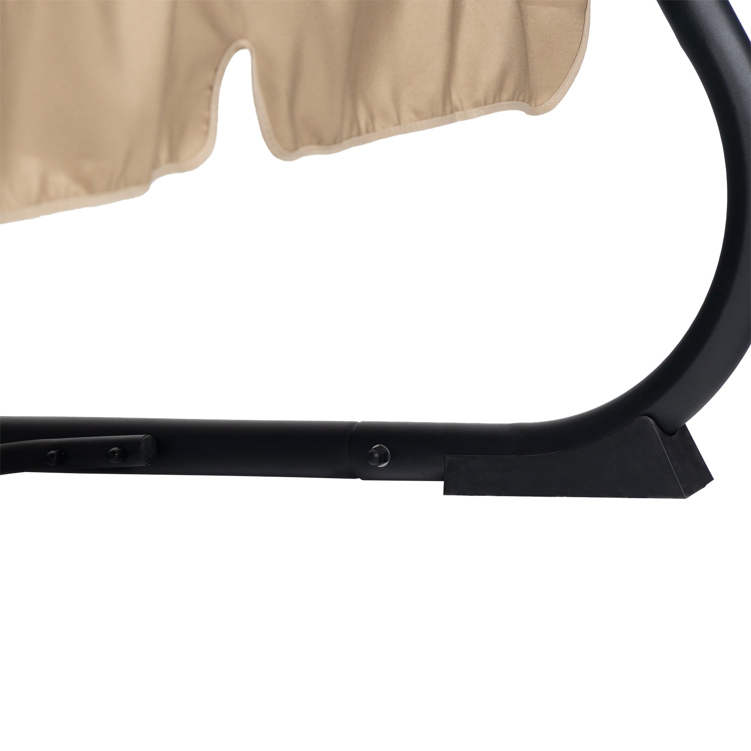 VESTIAMO CASA GIARDINO - Dondolo Reclinabile 3 Posti Camel con Struttura in Acciaio Antracite - h165x232x125 cm