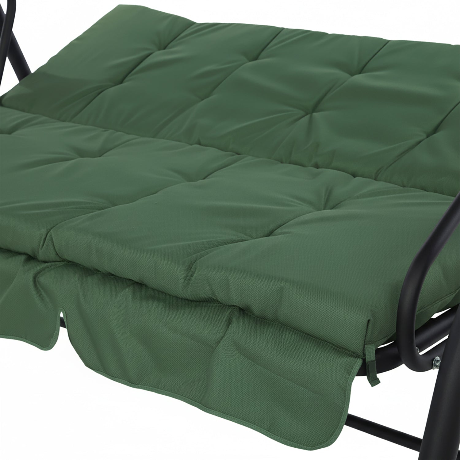 VESTIAMO CASA GIARDINO - Dondolo Reclinabile 3 Posti Verde con Struttura in Acciaio Antracite - h165x232x125 cm