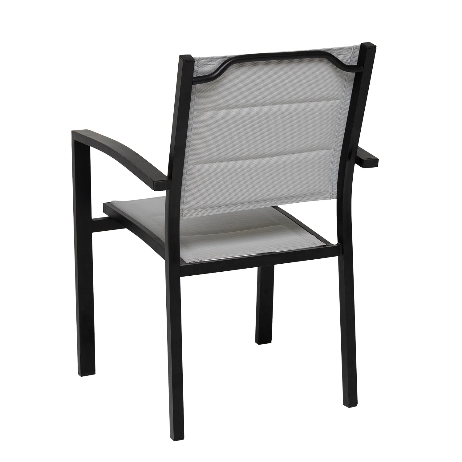 VESTIAMO CASA GIARDINO - Sedia da giardino in Alluminio Imbottita Grigia - h88x55x56 cm