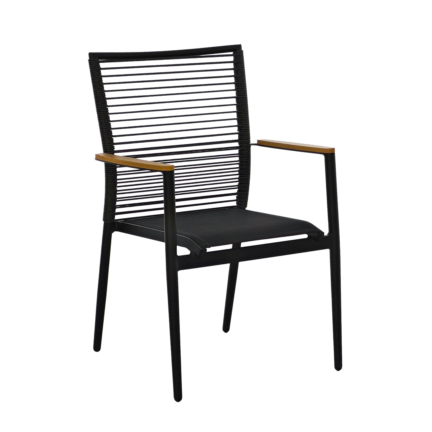 VESTIAMO CASA GIARDINO - Set da giardino 5 pezzi Tavolo con 4 Sedie struttura in Acciaio e Schienale effetto rattan, Top in Polywood e vetro serigrafato effetto marmo
