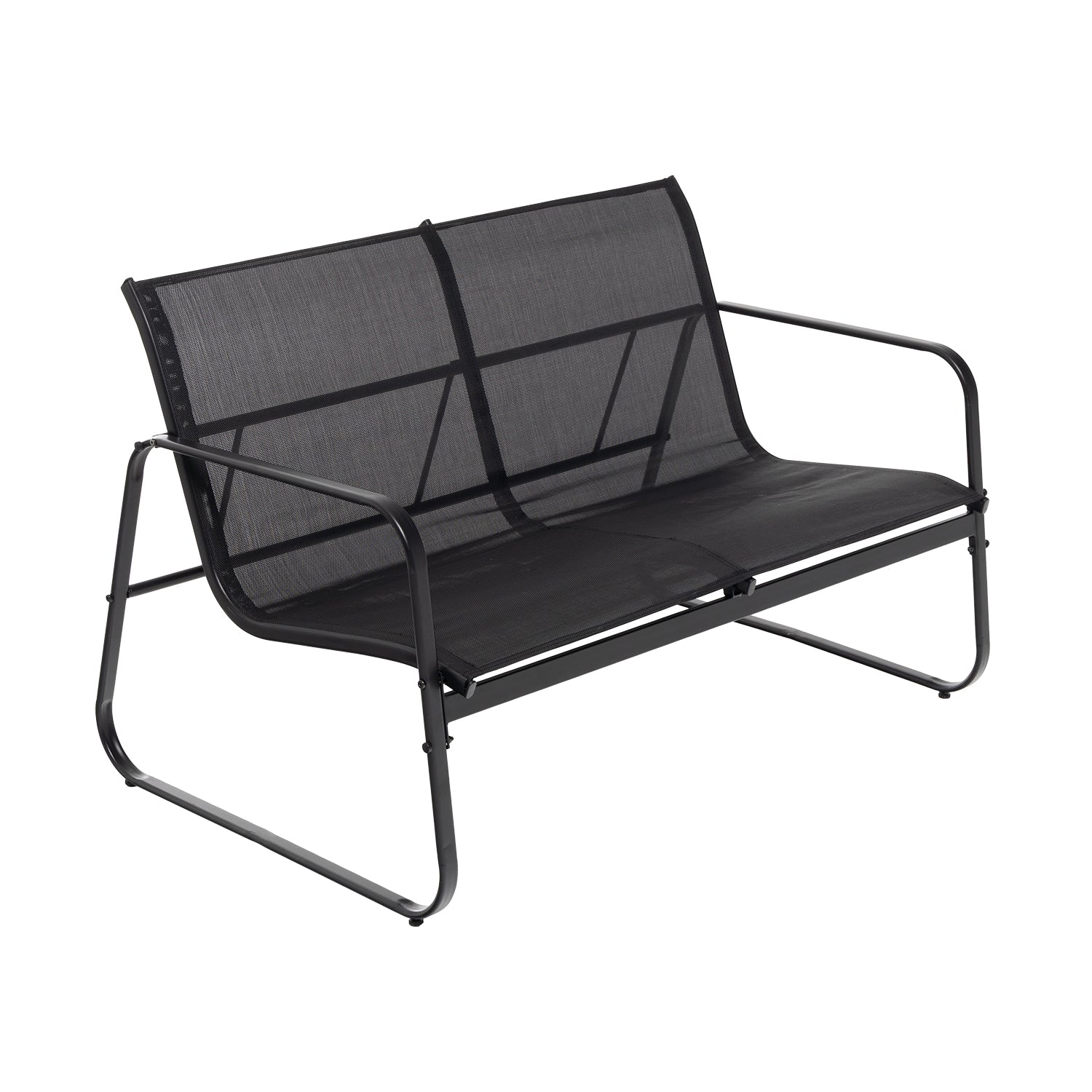VESTIAMO CASA GIARDINO - Set da giardino 4 pezzi Struttura in Acciaio Nero, braccioli e Top in Vetro