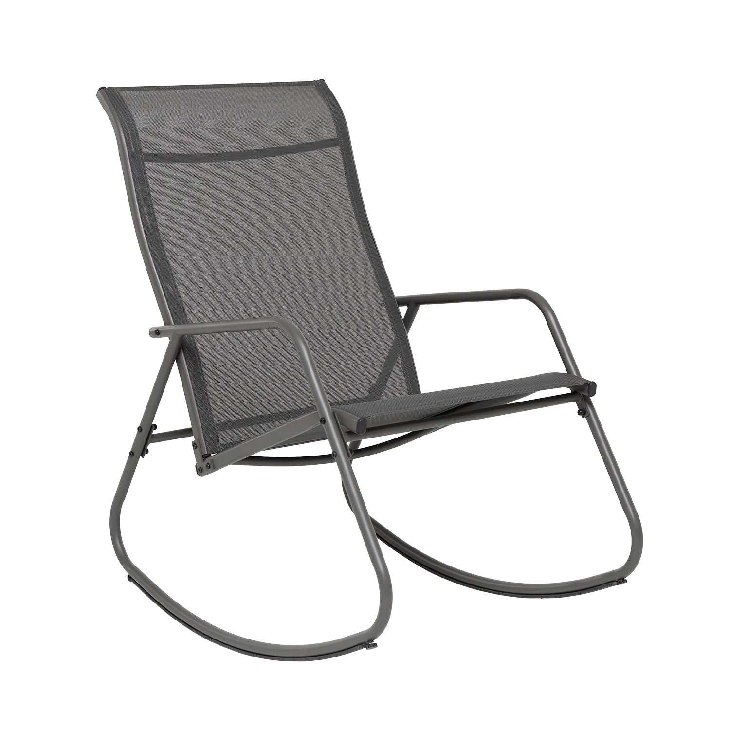 VESTIAMO CASA GIARDINO - Poltrona Dondolo da giardino in Acciaio Antracite - h93x58x99 cm