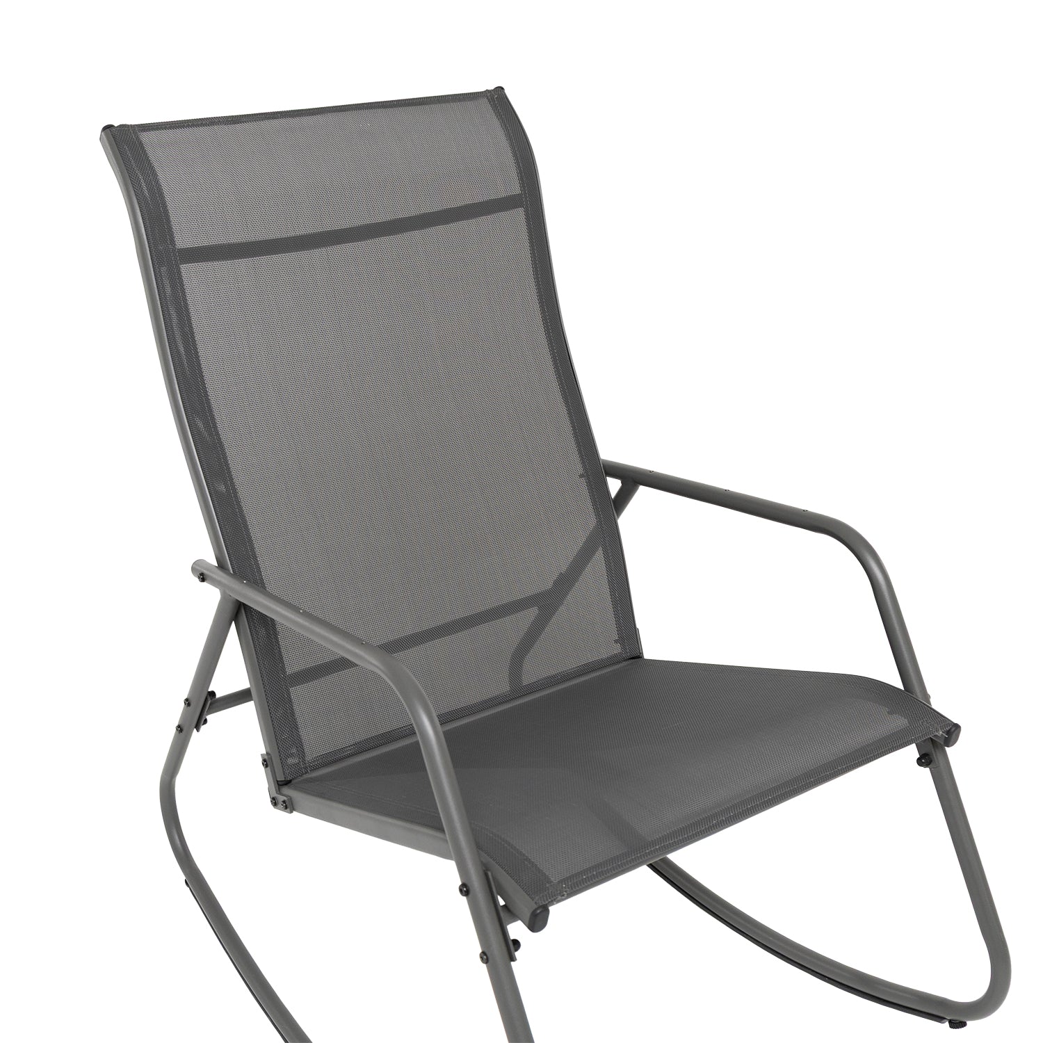 VESTIAMO CASA GIARDINO - Poltrona Dondolo da giardino in Acciaio Antracite - h93x58x99 cm