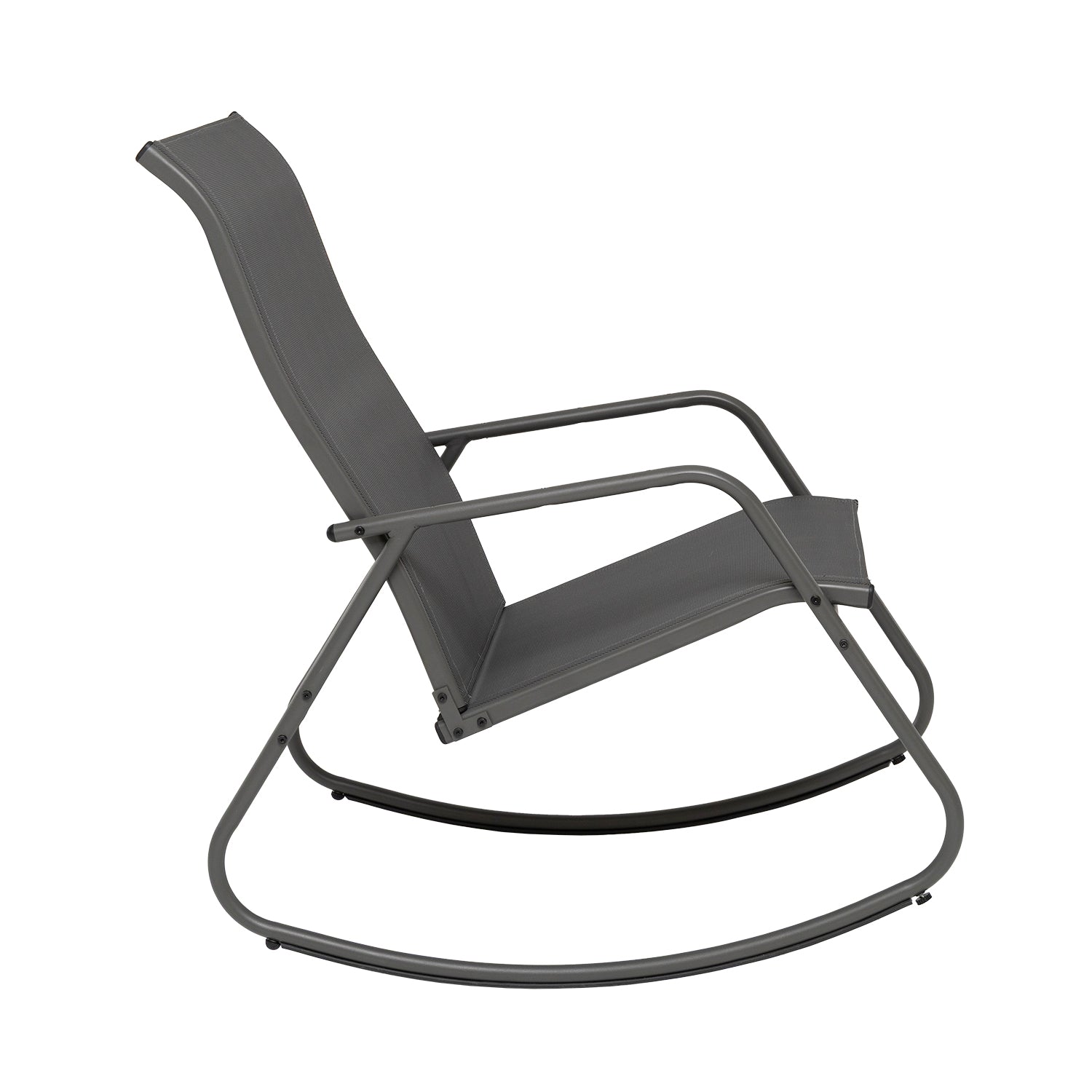 VESTIAMO CASA GIARDINO - Poltrona Dondolo da giardino in Acciaio Antracite - h93x58x99 cm