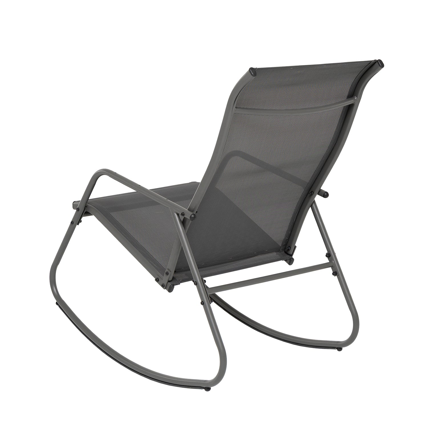 VESTIAMO CASA GIARDINO - Poltrona Dondolo da giardino in Acciaio Antracite - h93x58x99 cm