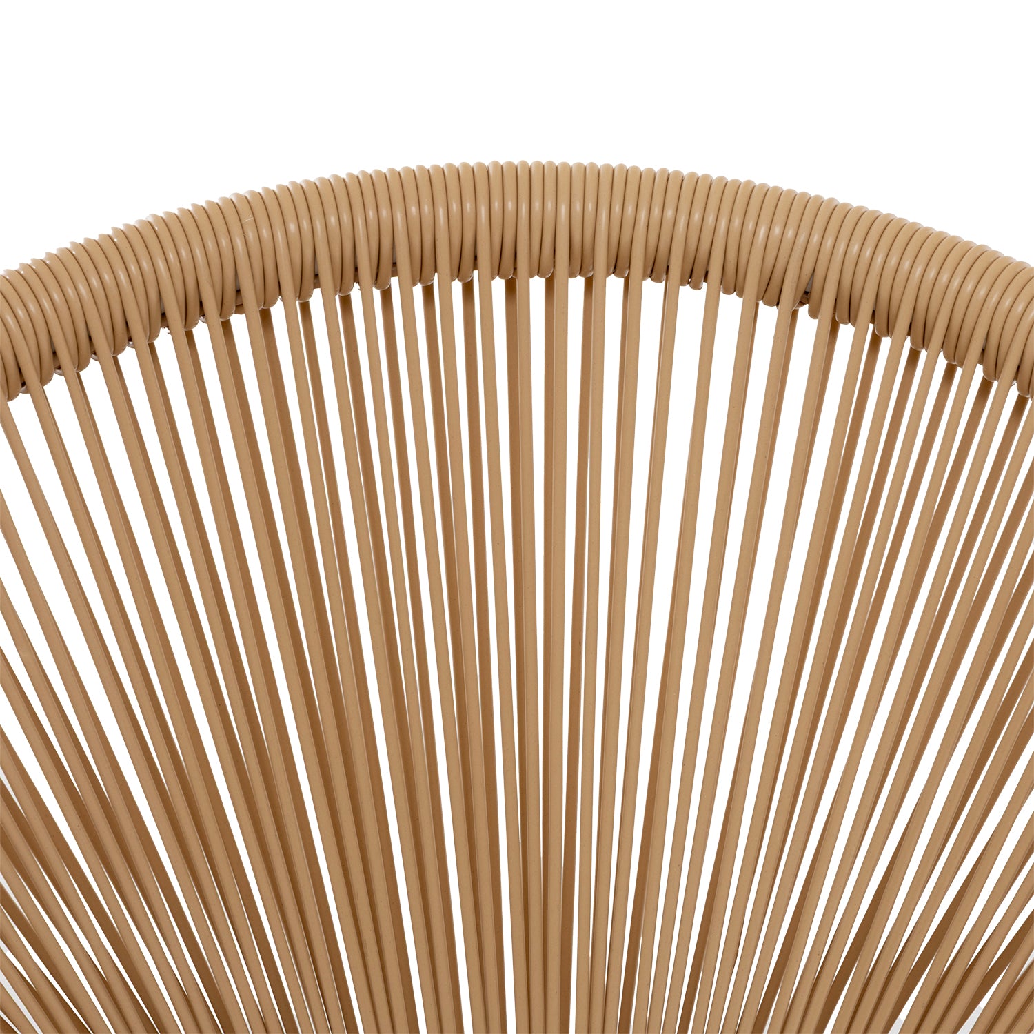 VESTIAMO CASA GIARDINO - Set da giardino 4 pezzi Struttura in Acciaio Bianca, Schienale in Rattan, Top in vetro e Cuscini Tortora inclusi