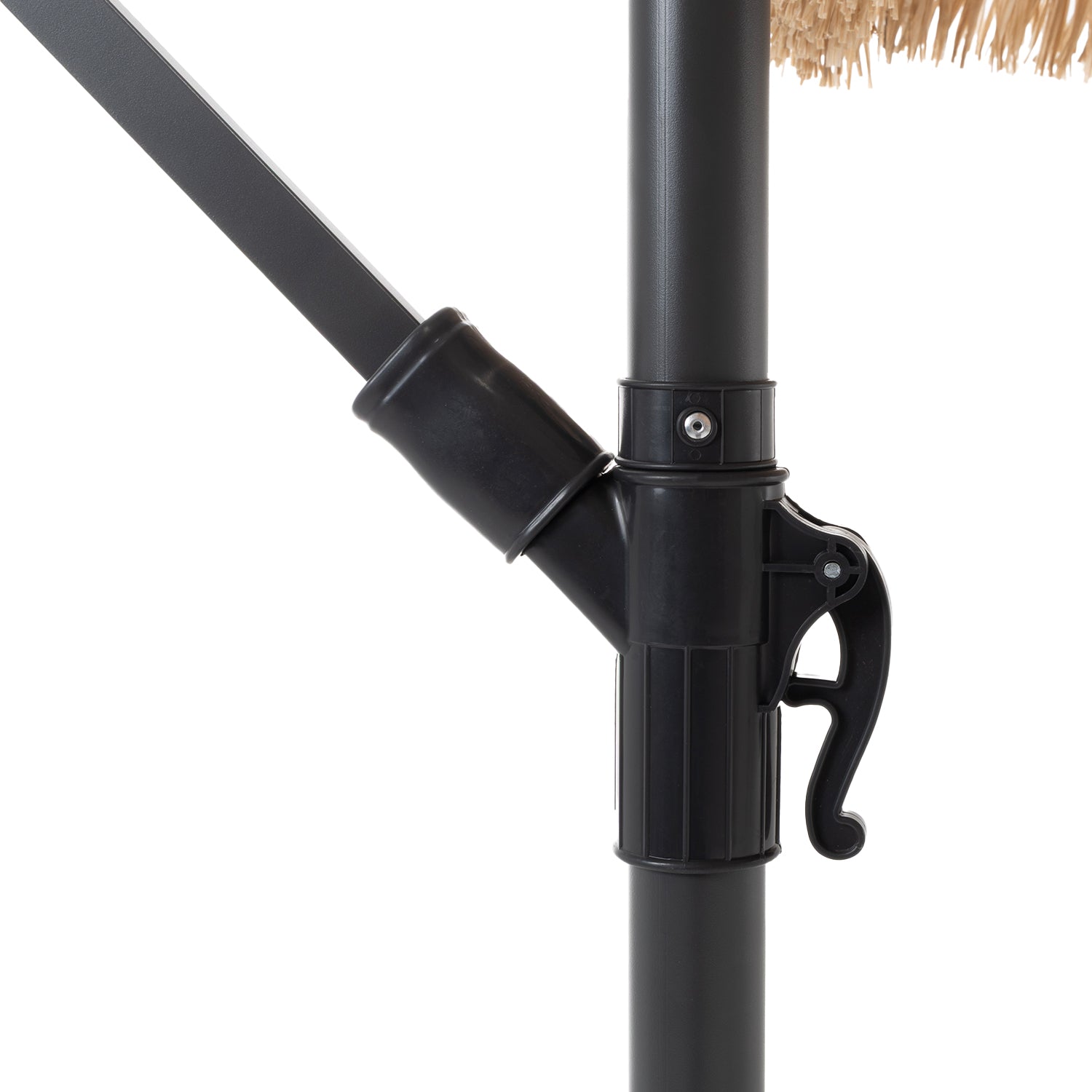 VESTIAMO CASA GIARDINO - Ombrellone da giardino Decentrato con Braccio Laterale e Telo Effetto Paglia - h2,55 x diametro 3 metri