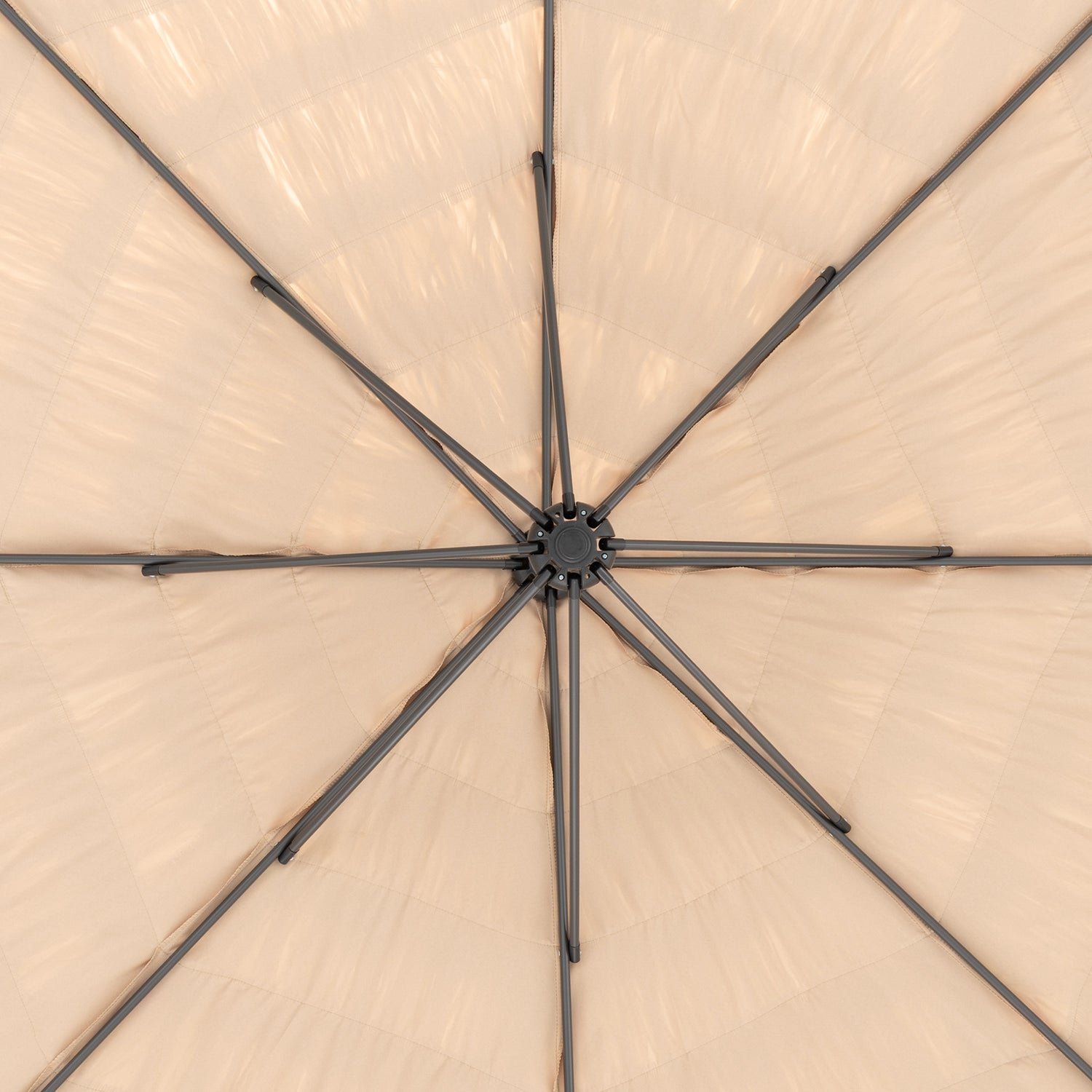 VESTIAMO CASA GIARDINO - Ombrellone da giardino Decentrato con Braccio Laterale e Telo Effetto Paglia - h2,55 x diametro 3 metri