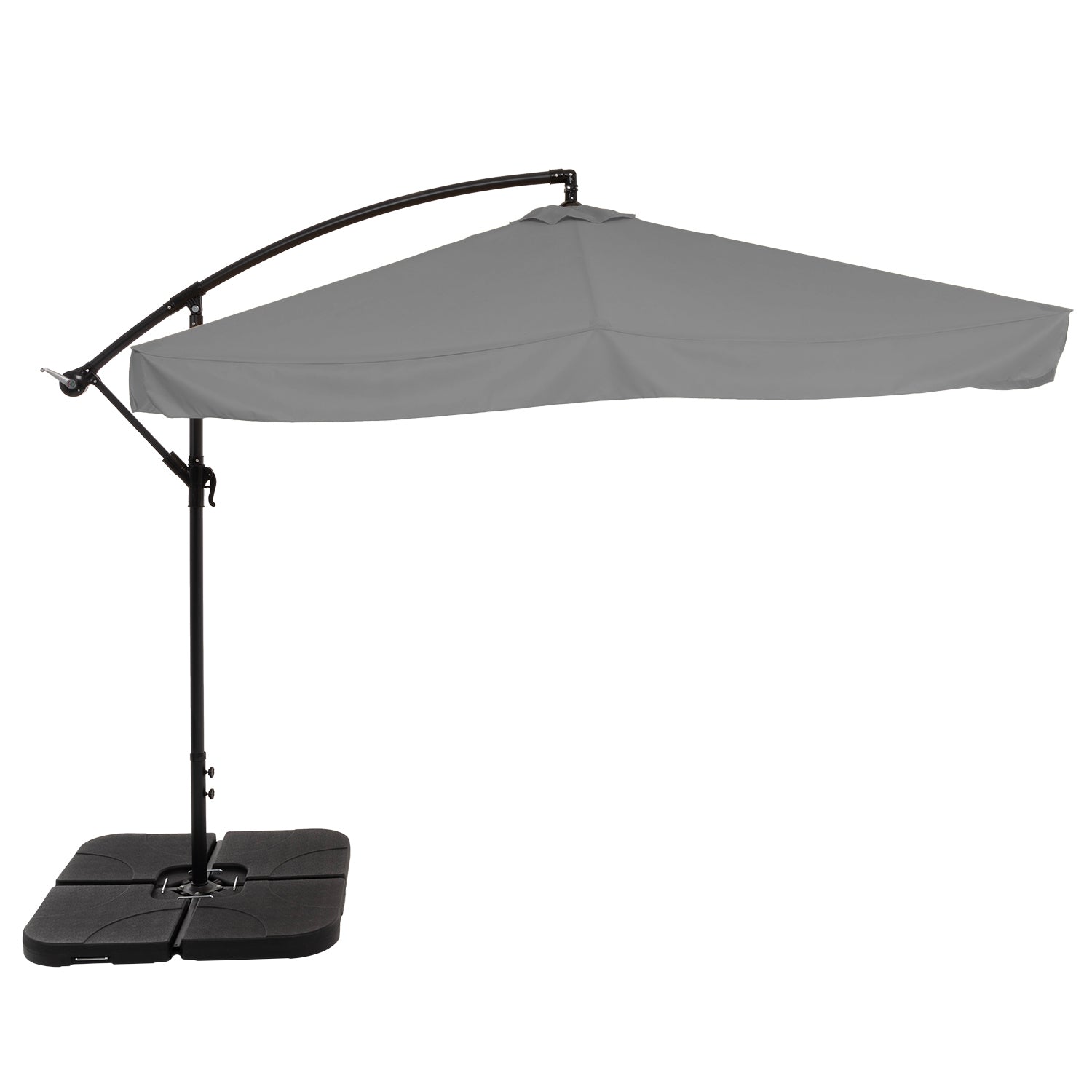 VESTIAMO CASA GIARDINO - Ombrellone Quadrato con carrucola Grigio - h250x250x250 cm