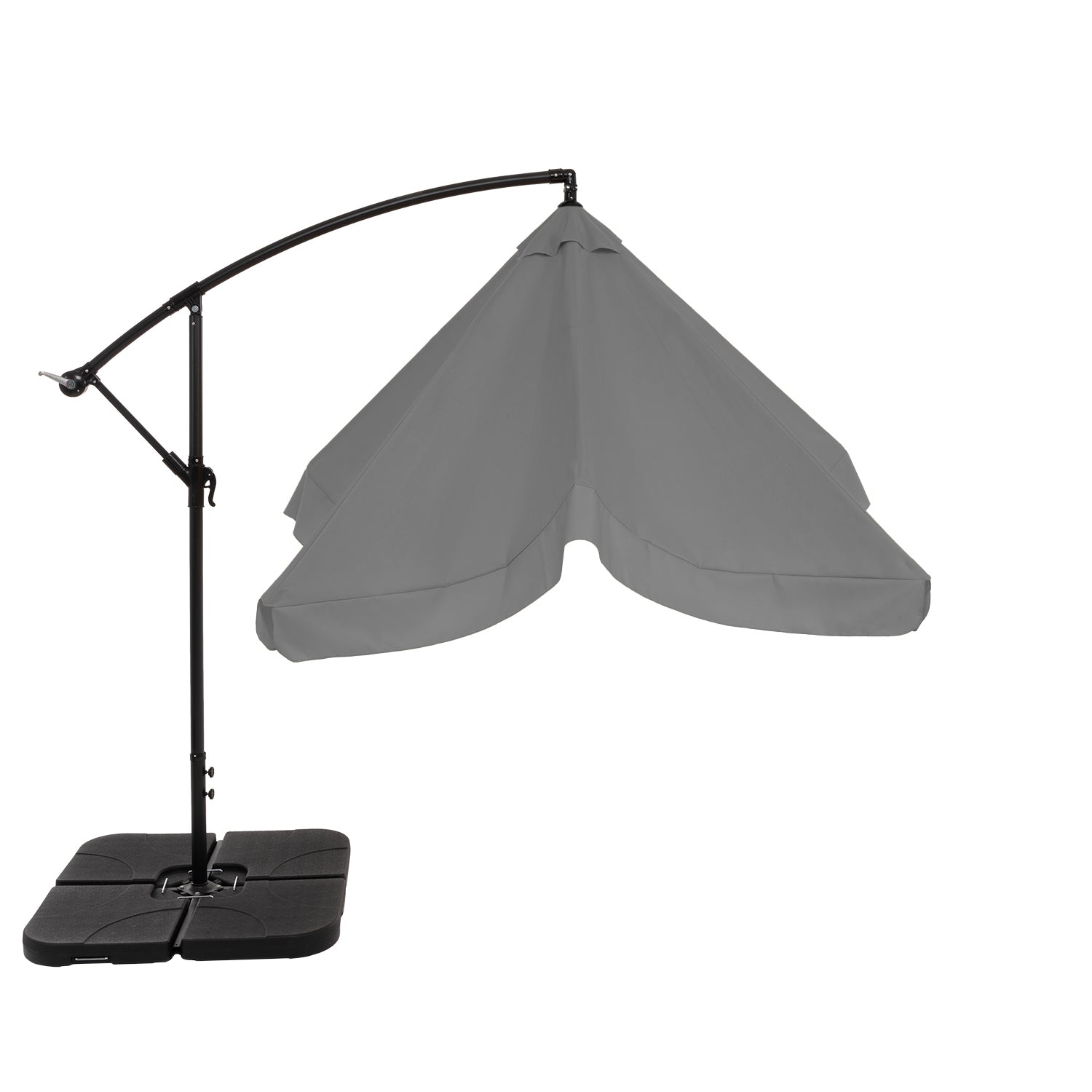 VESTIAMO CASA GIARDINO - Ombrellone Quadrato con carrucola Grigio - h250x250x250 cm