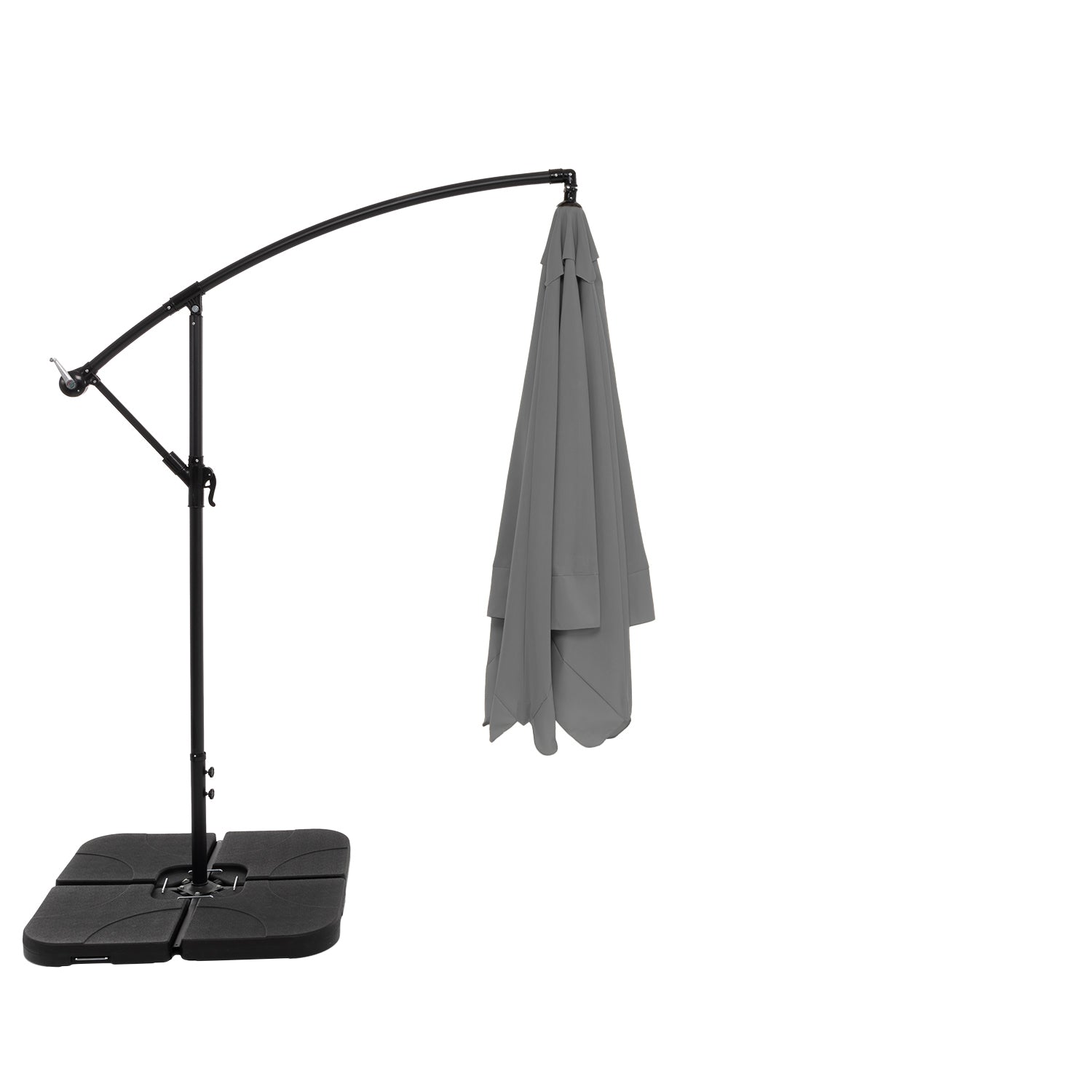 VESTIAMO CASA GIARDINO - Ombrellone Quadrato con carrucola Grigio - h250x250x250 cm