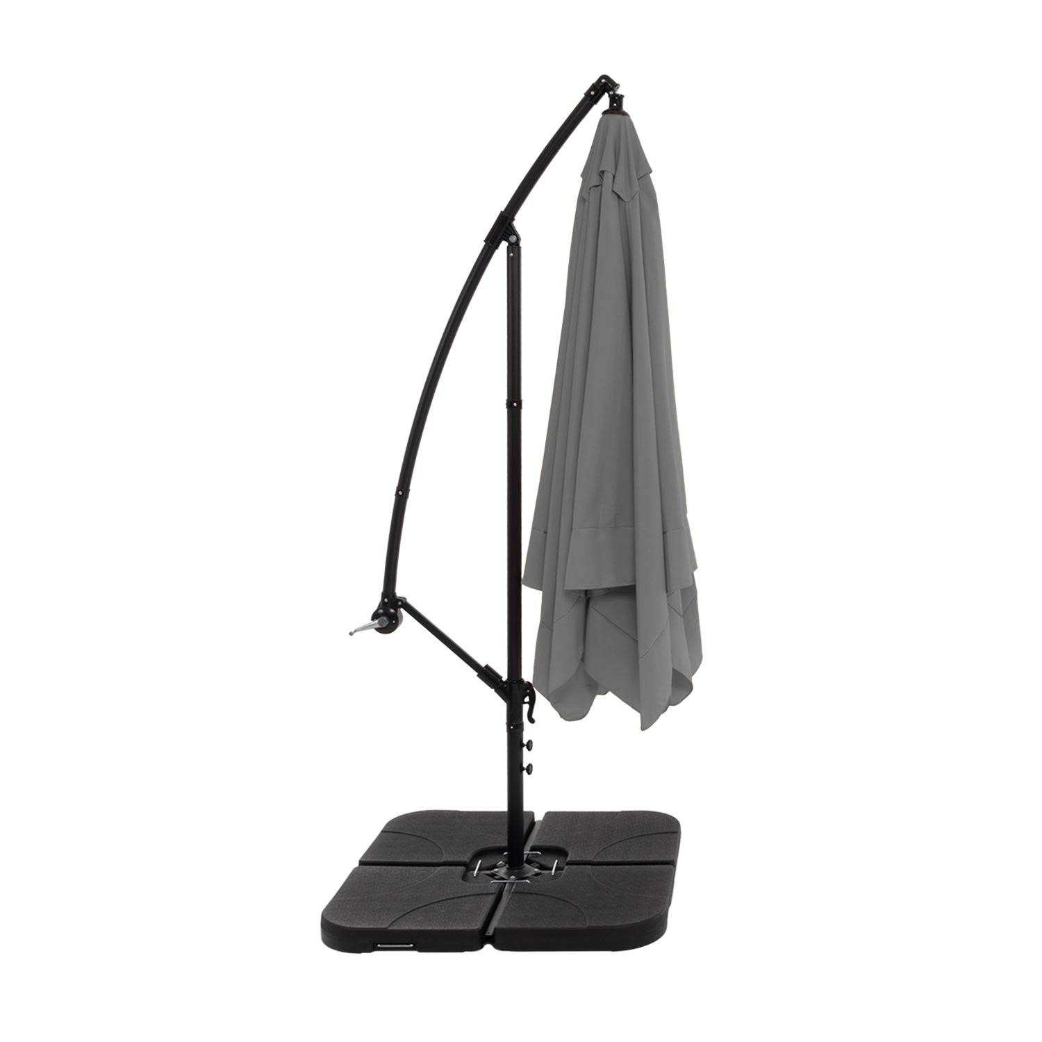 VESTIAMO CASA GIARDINO - Ombrellone Quadrato con carrucola Grigio - h250x250x250 cm