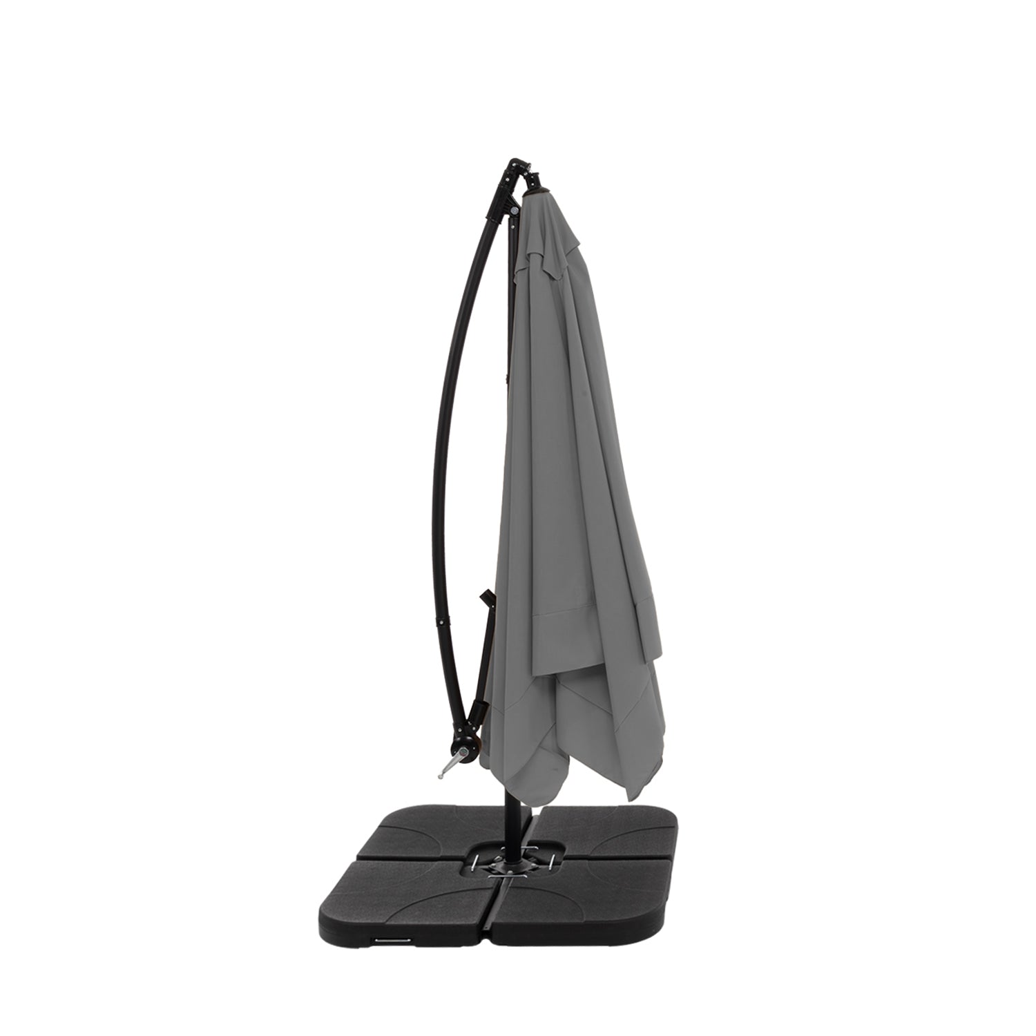 VESTIAMO CASA GIARDINO - Ombrellone Quadrato con carrucola Grigio - h250x250x250 cm