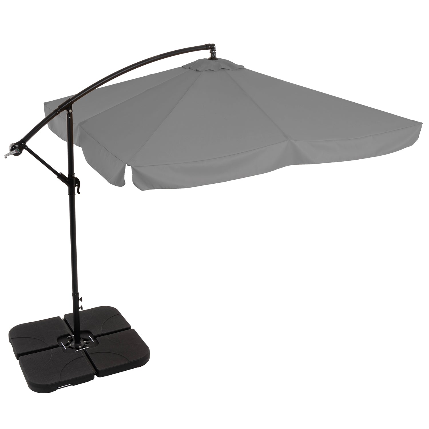 VESTIAMO CASA GIARDINO - Ombrellone Quadrato con carrucola Grigio - h250x250x250 cm