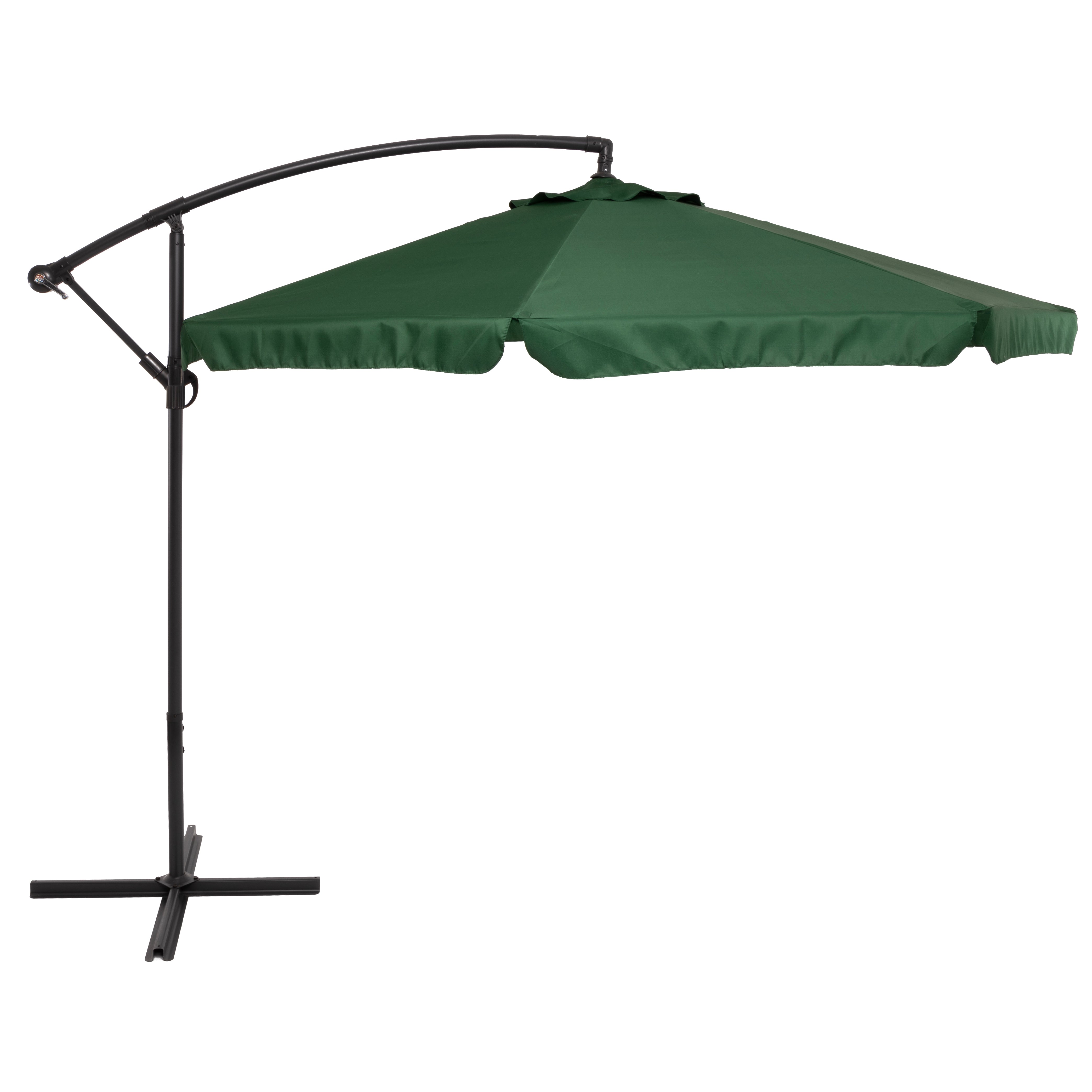 VESTIAMO CASA GIARDINO - Ombrellone Tondo Verde a lampada con carrucola - h250 cm x diametro 300 cm