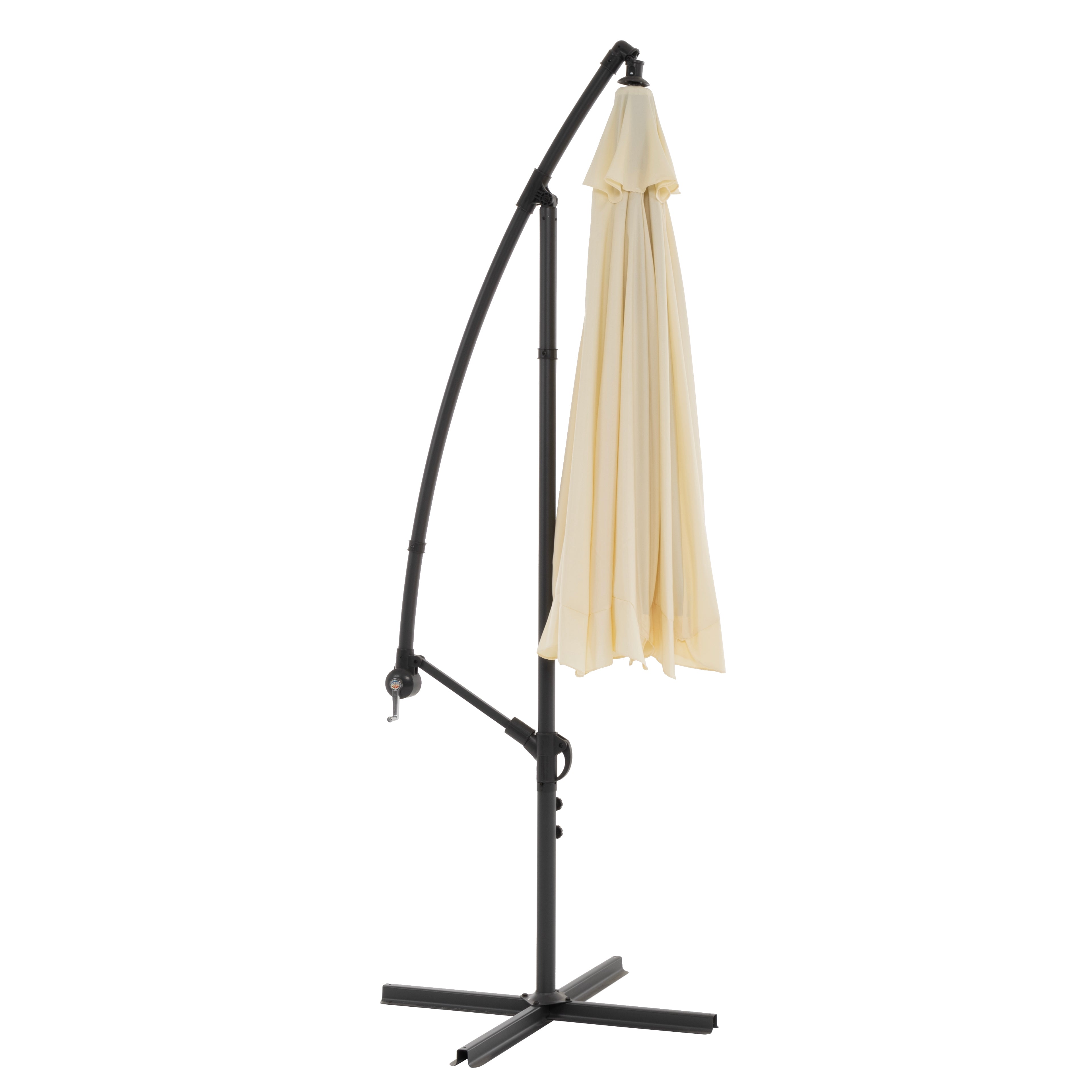 VESTIAMO CASA GIARDINO - Ombrellone Tondo Ecru a lampada con carrucola - h250 cm x diametro 300 cm