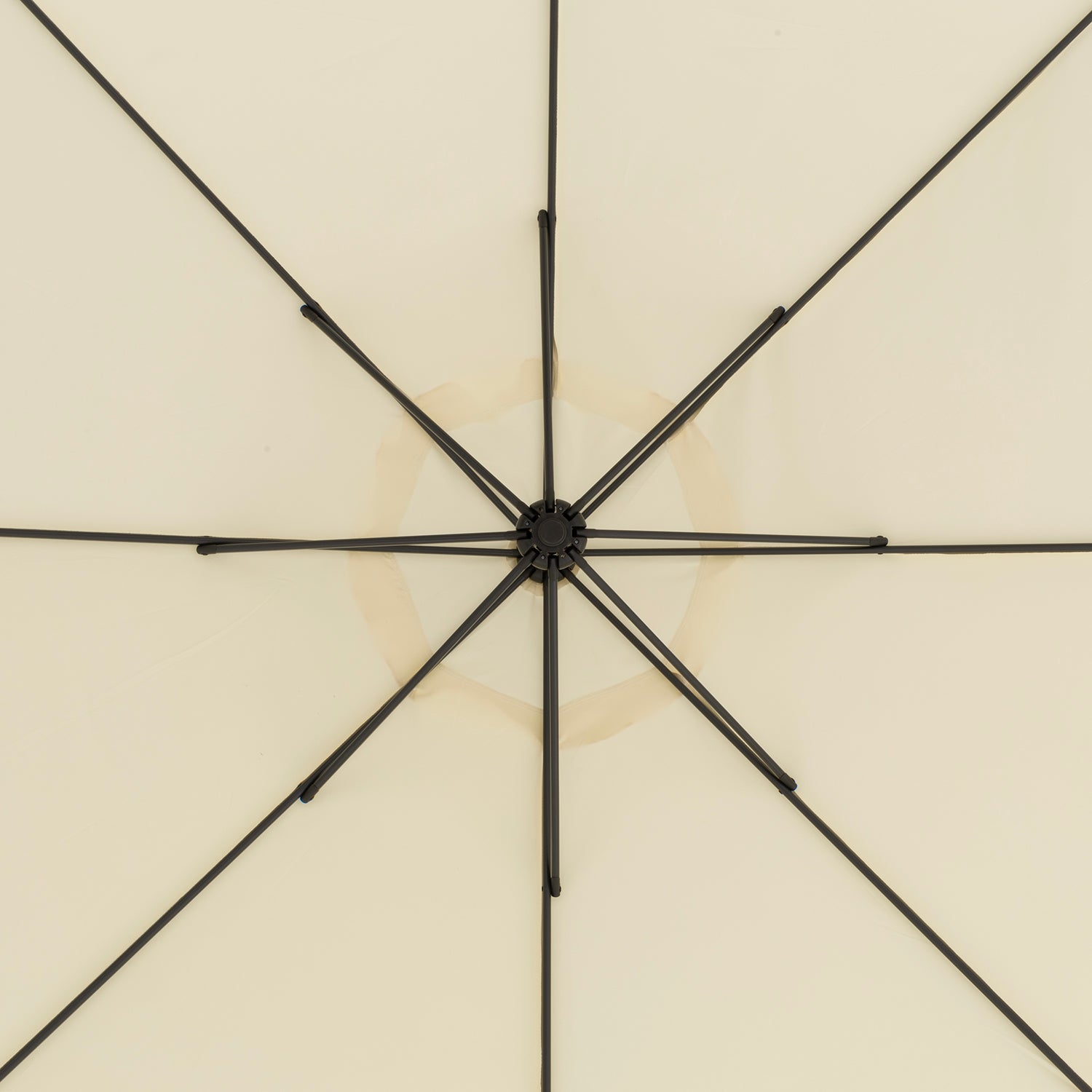 VESTIAMO CASA GIARDINO - Ombrellone Tondo Ecru a lampada con carrucola - h250 cm x diametro 300 cm