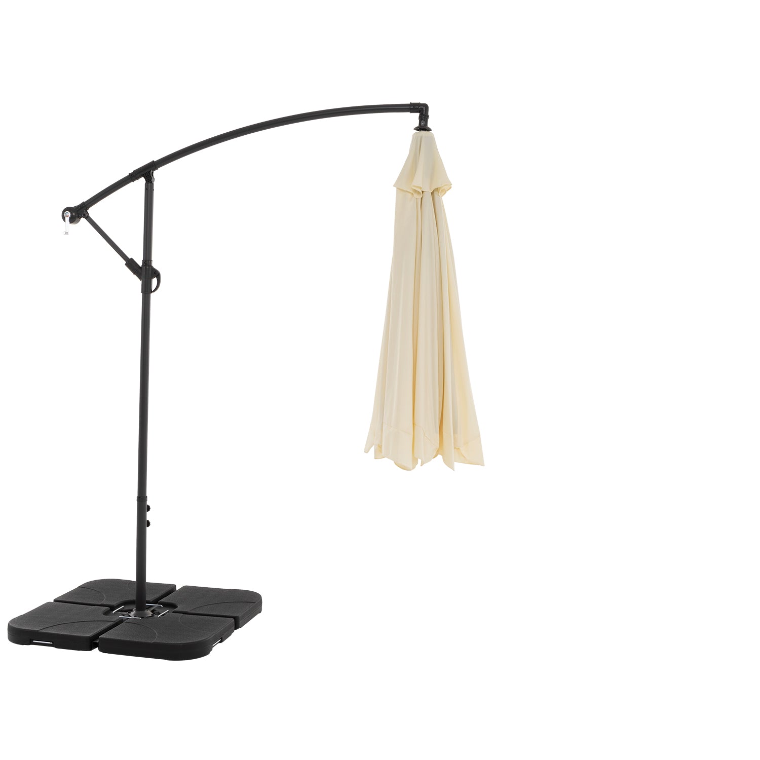 VESTIAMO CASA GIARDINO - Ombrellone Tondo Ecru a lampada con carrucola - h250 cm x diametro 300 cm