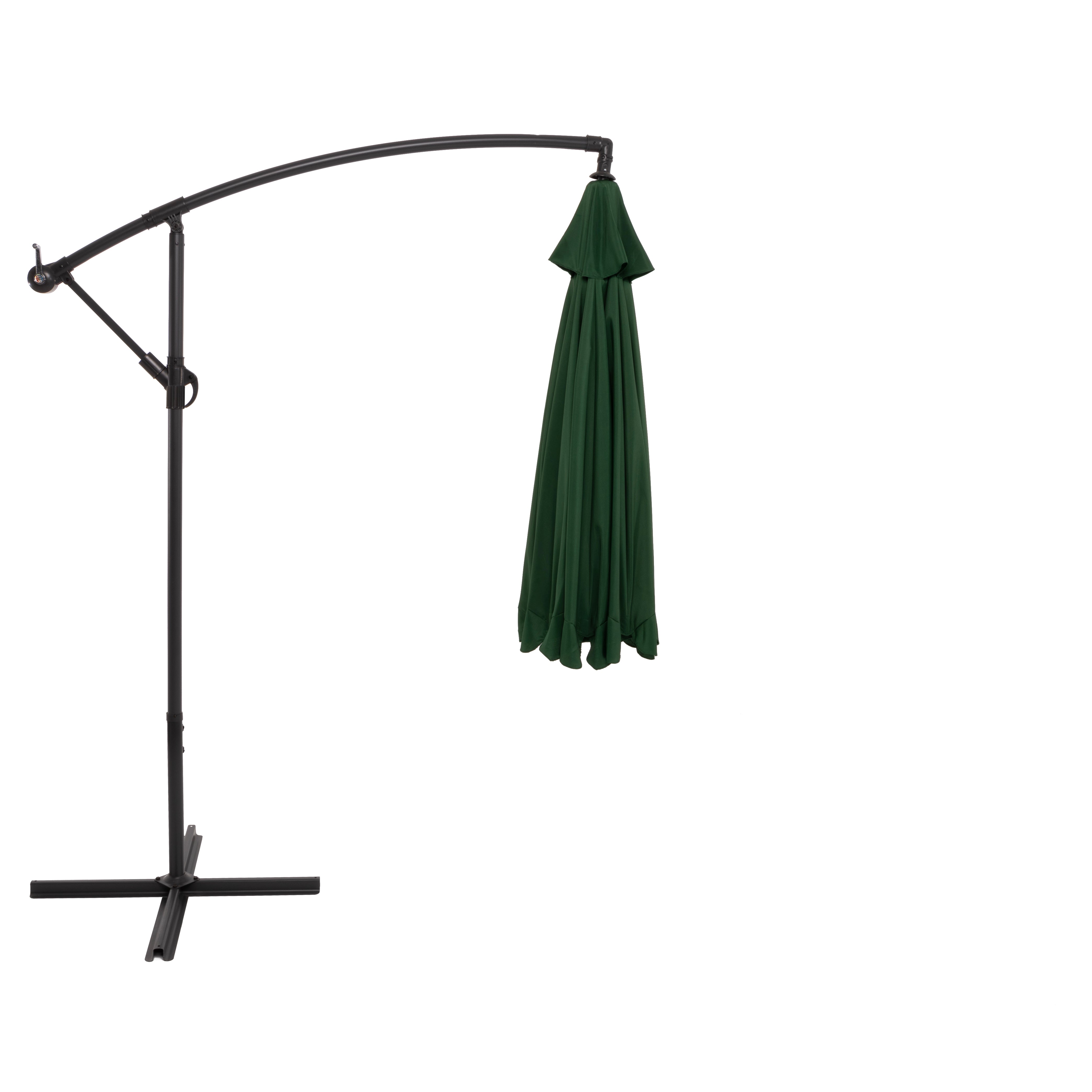 VESTIAMO CASA GIARDINO - Ombrellone Tondo Verde a lampada con carrucola - h250 cm x diametro 300 cm