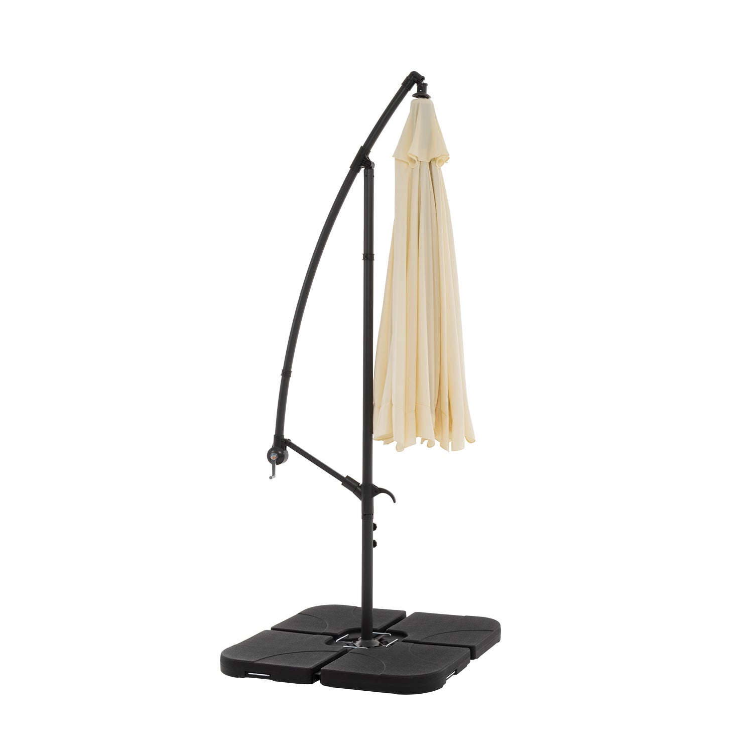 VESTIAMO CASA GIARDINO - Ombrellone Tondo Ecru a lampada con carrucola - h250 cm x diametro 300 cm