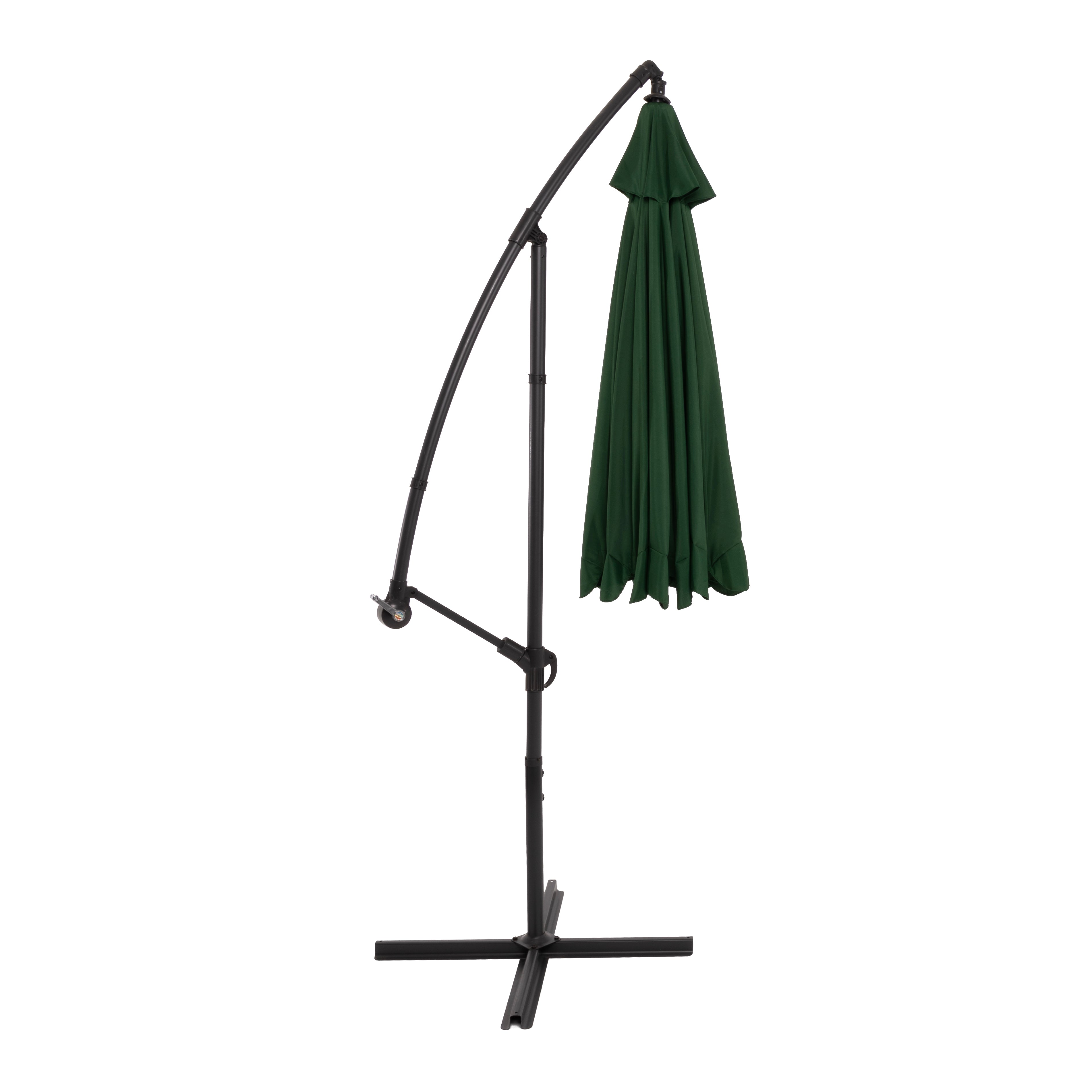 VESTIAMO CASA GIARDINO - Ombrellone Tondo Verde a lampada con carrucola - h250 cm x diametro 300 cm