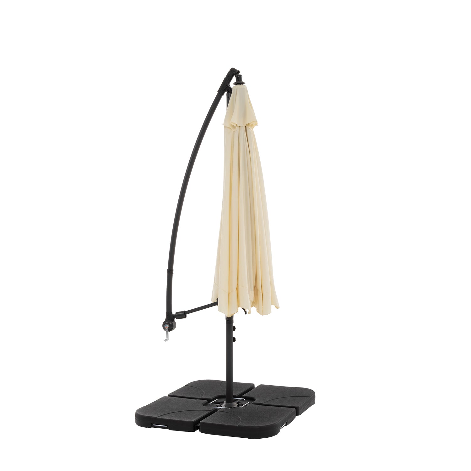 VESTIAMO CASA GIARDINO - Ombrellone Tondo Ecru a lampada con carrucola - h250 cm x diametro 300 cm