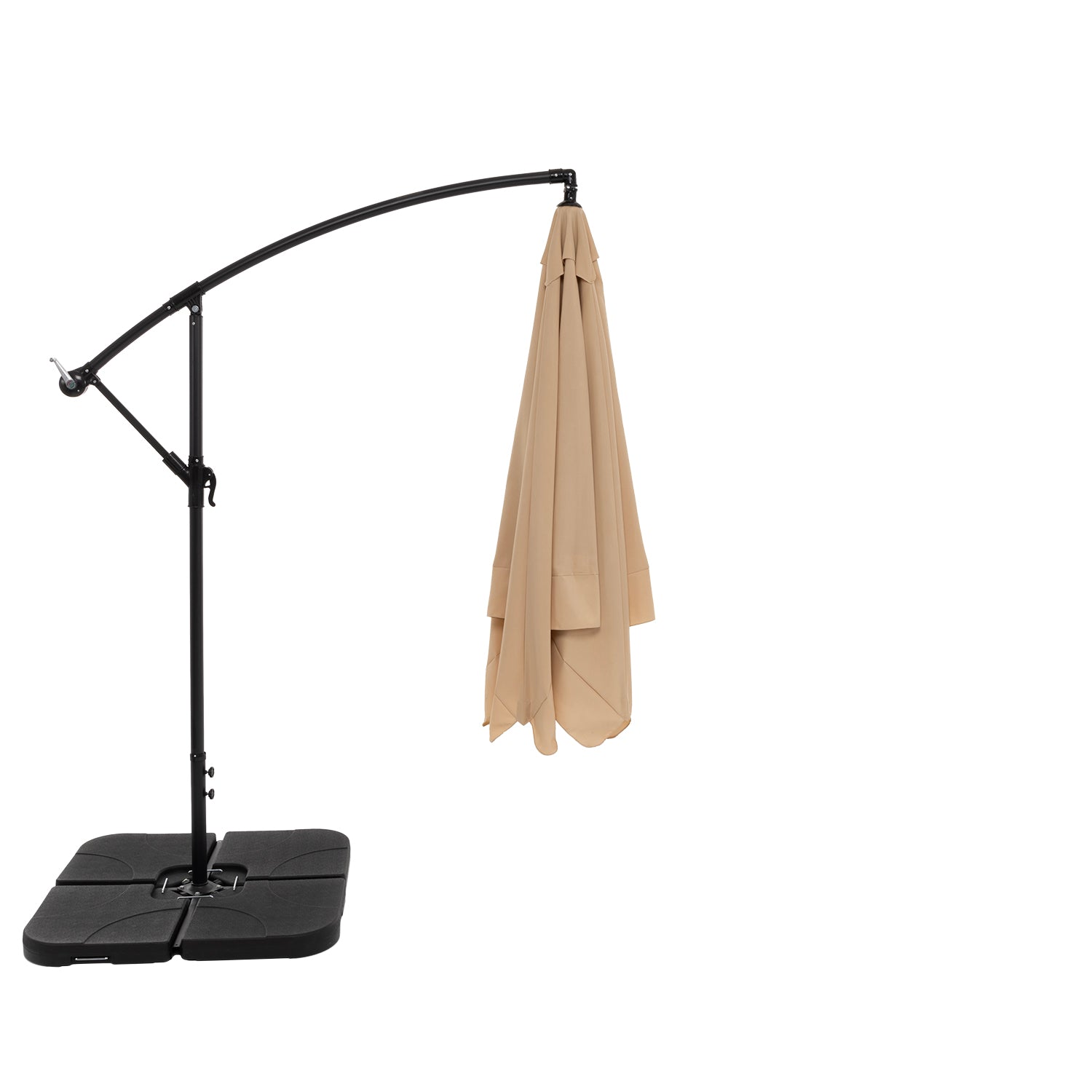 VESTIAMO CASA GIARDINO - Ombrellone Quadrato con carrucola Camel - h250x250x250 cm