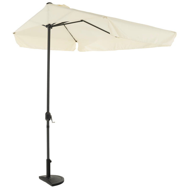 VESTIAMO CASA GIARDINO - Ombrellone decentrato da balcone a semicerchio con manovella Ecrù h230x130 cm