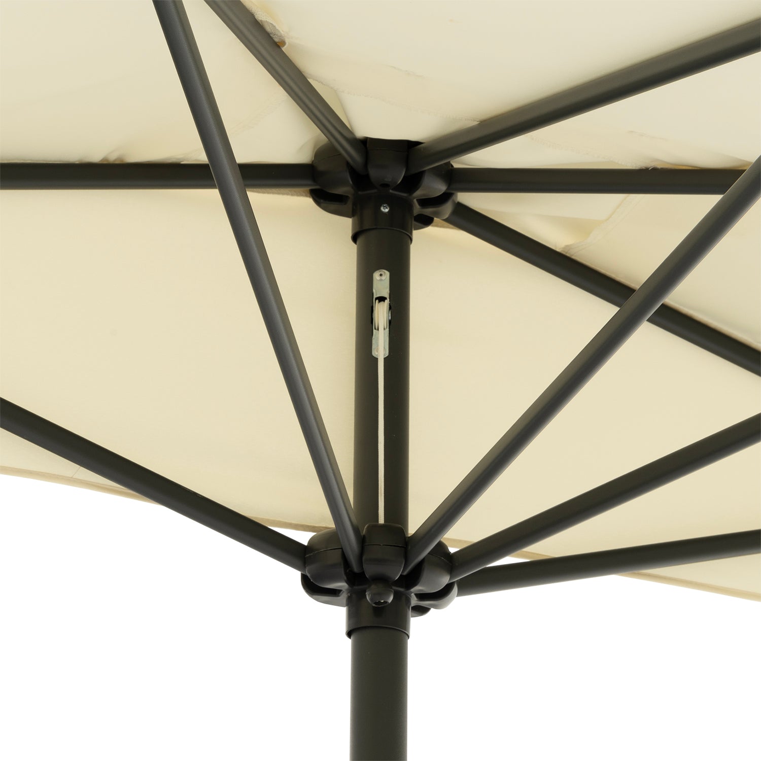 VESTIAMO CASA GIARDINO - Ombrellone decentrato da balcone a semicerchio con manovella Ecrù h230x130 cm