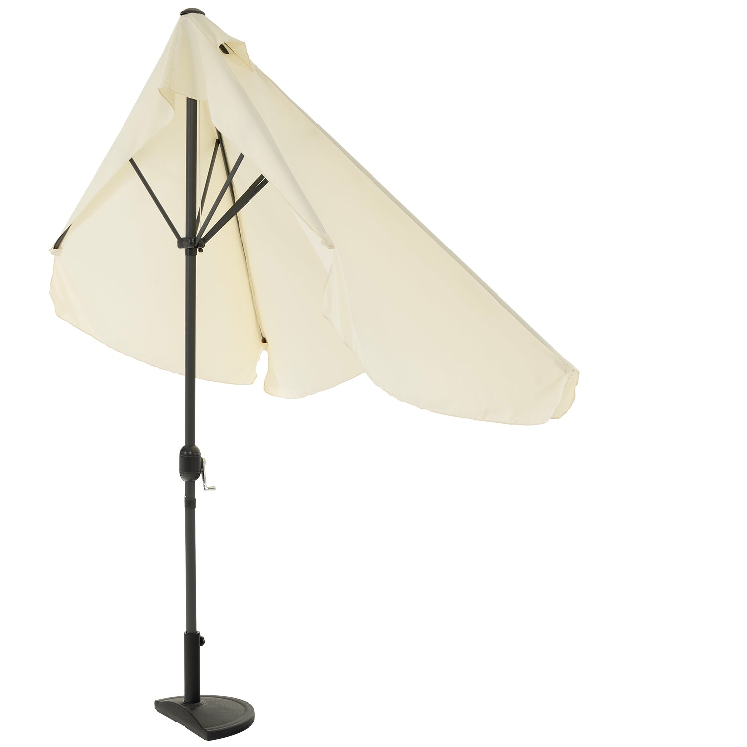 VESTIAMO CASA GIARDINO - Ombrellone decentrato da balcone a semicerchio con manovella Ecrù h230x130 cm