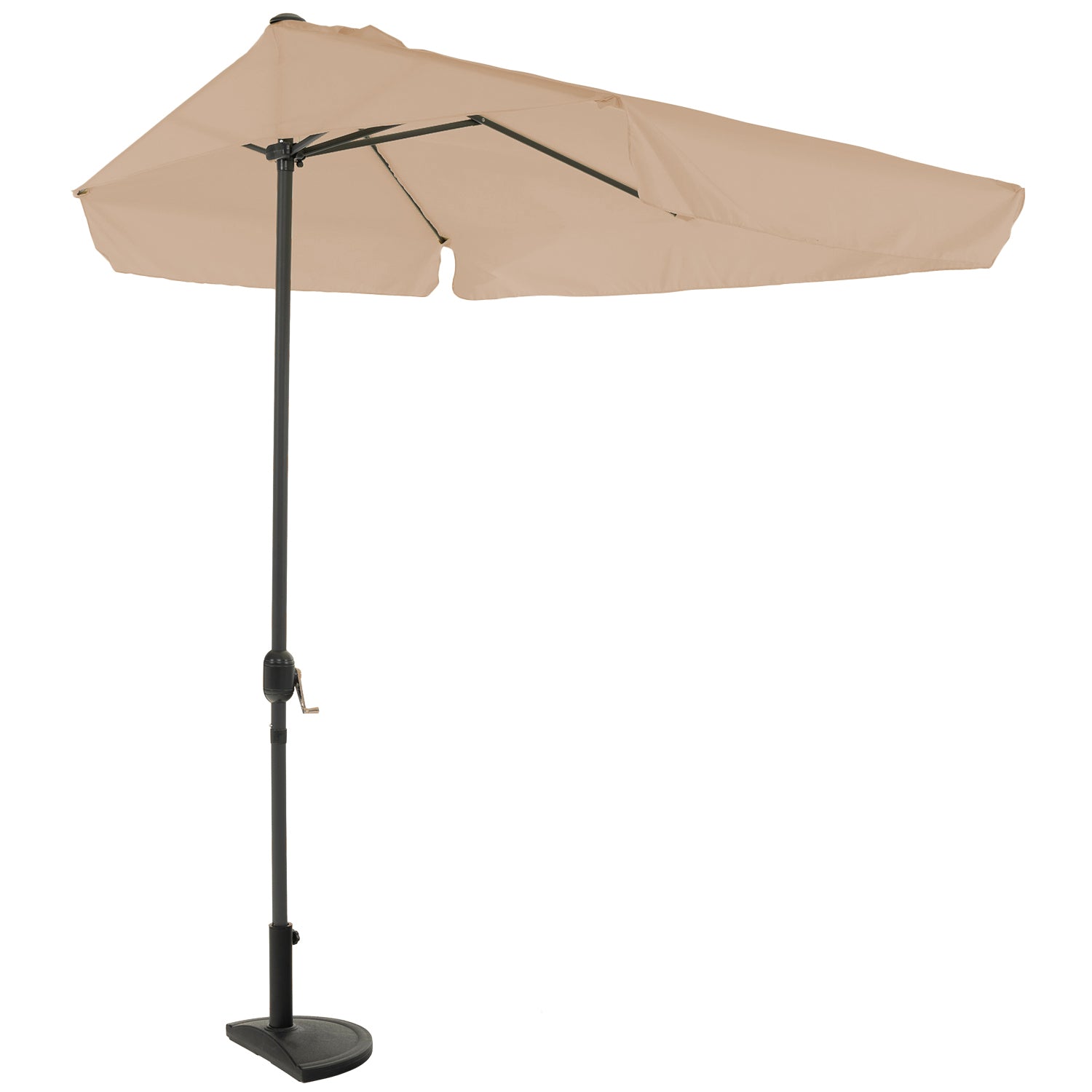 VESTIAMO CASA GIARDINO - Ombrellone Decentrato a Semicerchio da Balcone con manovella Camel h2,30x1,30 metri