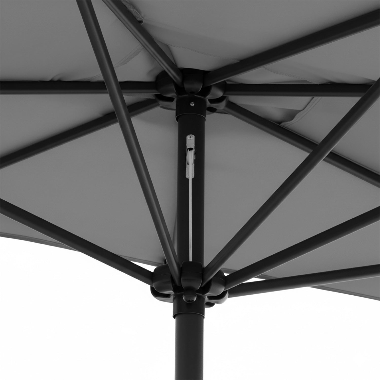 VESTIAMO CASA GIARDINO - Ombrellone Decentrato a Semicerchio da Balcone con manovella Grigio h2,30x1,30 metri
