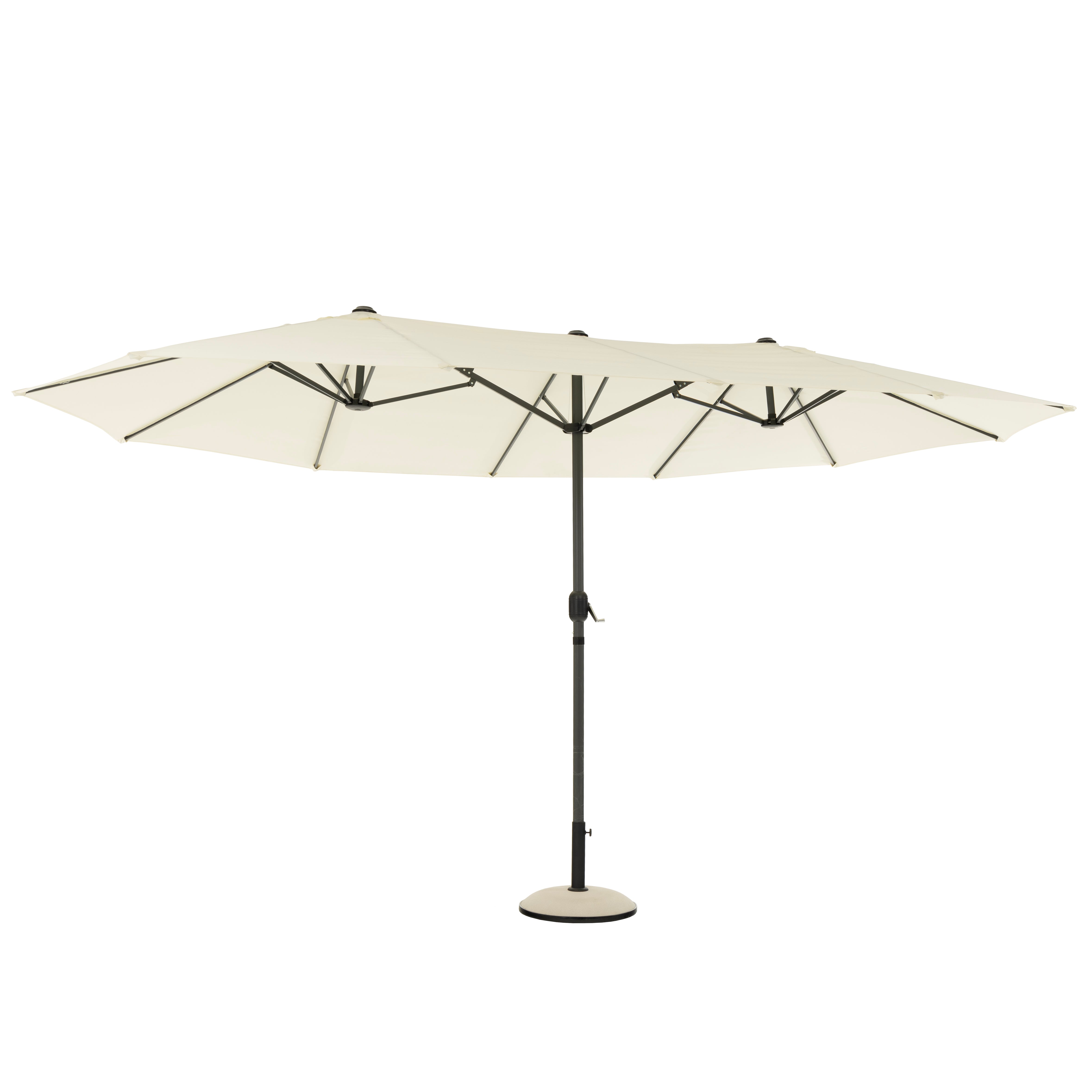 VESTIAMO CASA GIARDINO - Ombrellone Rettangolare Ecru con carrucola - h240x450x265 cm