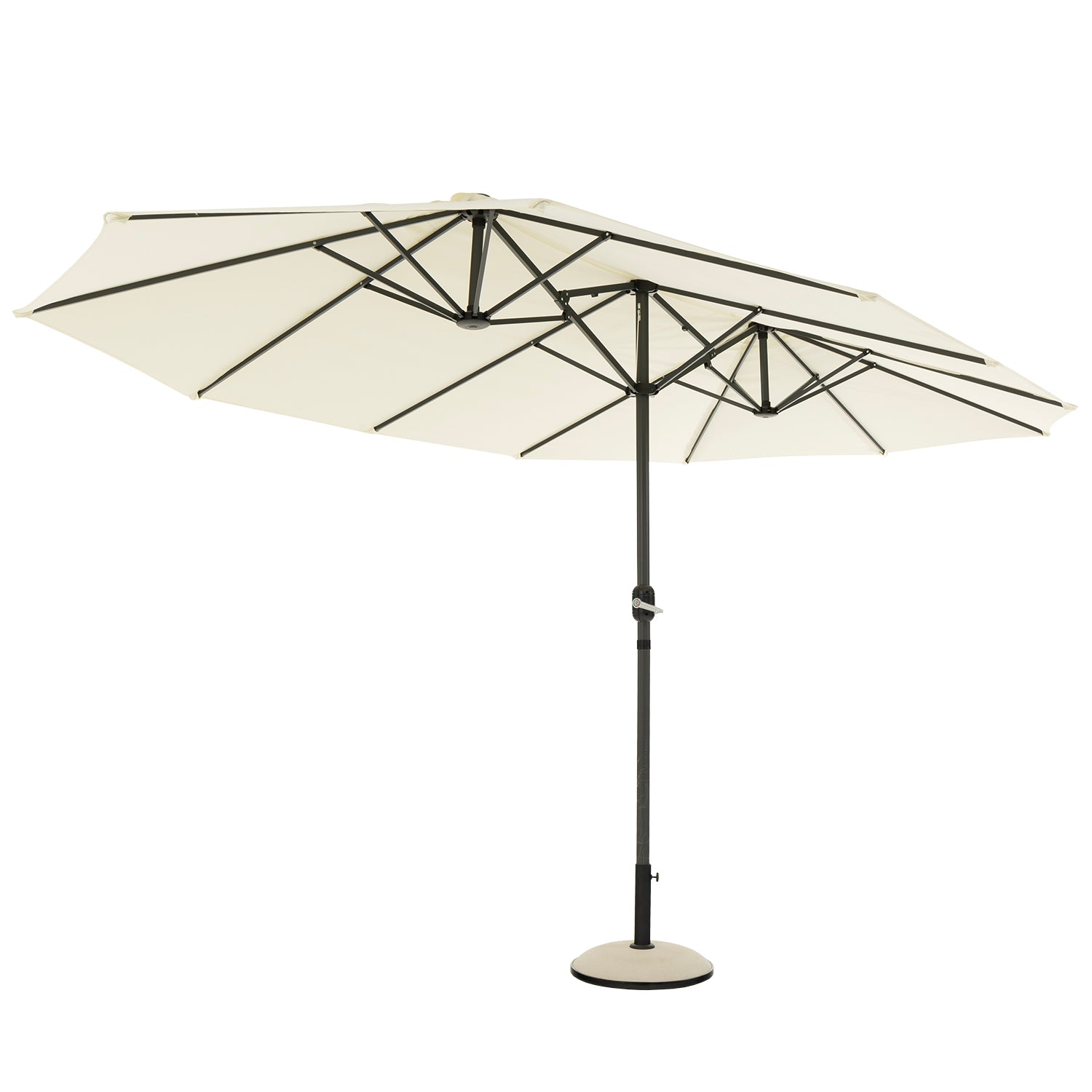 VESTIAMO CASA GIARDINO - Ombrellone Rettangolare Ecru con carrucola - h240x450x265 cm