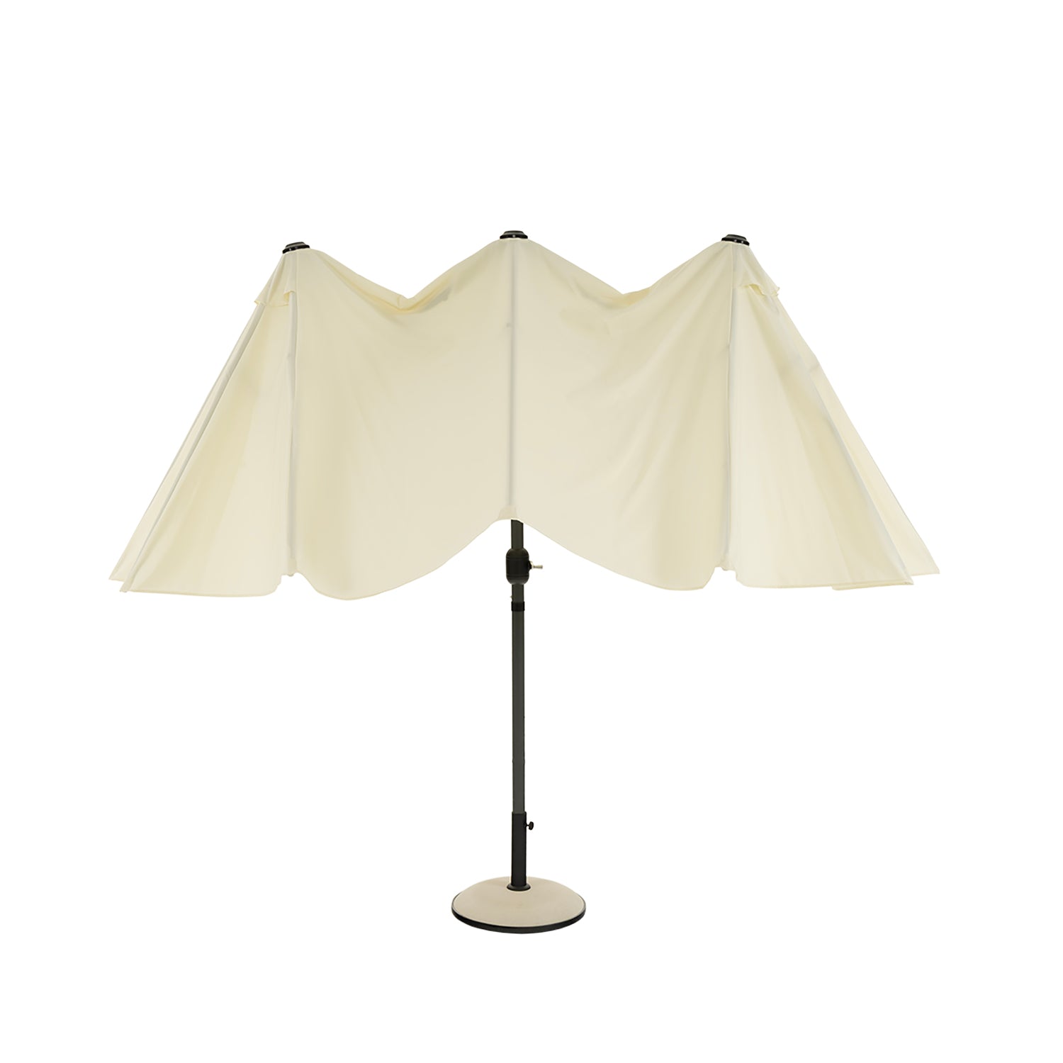 VESTIAMO CASA GIARDINO - Ombrellone Rettangolare Ecru con carrucola - h240x450x265 cm