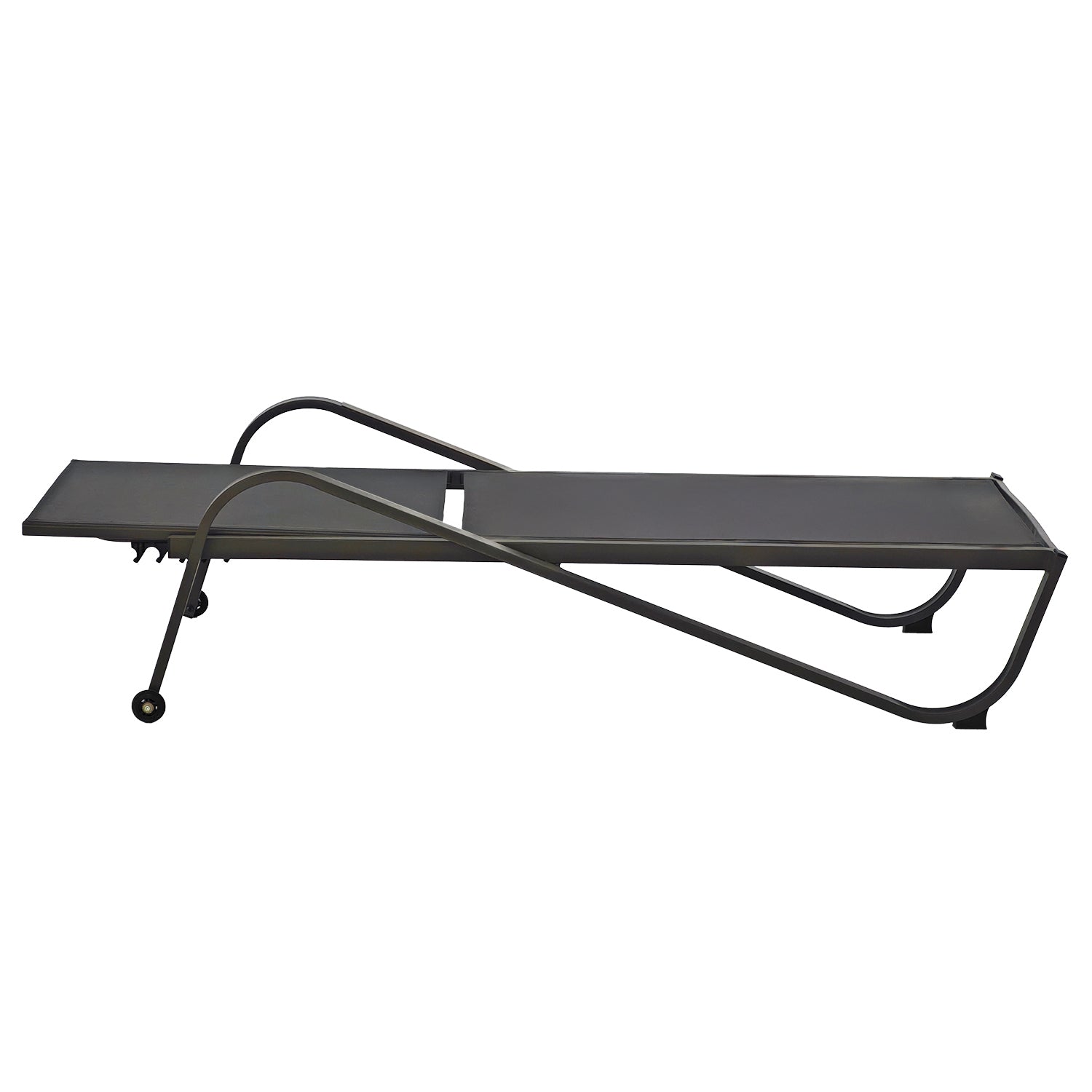VESTIAMO CASA GIARDINO - Lettino Sdraio in Acciaio e Tessuto Antracite con Ruote e Schienale Regolabile h33x193x73 cm - Ideale per Spiaggia e Campeggio