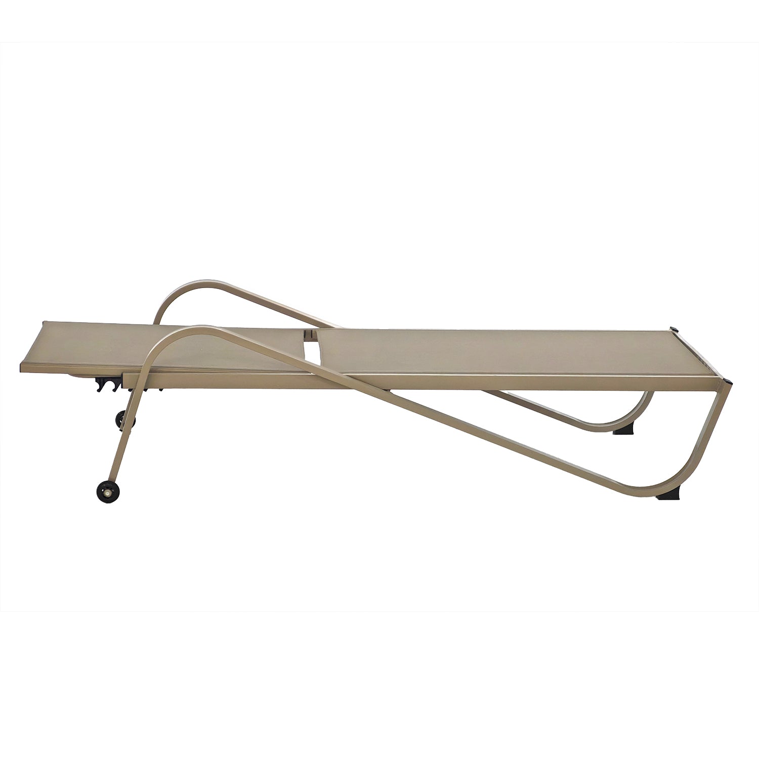 VESTIAMO CASA GIARDINO - Lettino Sdraio in Acciaio e Tessuto Tortora con Ruote e Schienale Regolabile h33x193x73 cm - Ideale per Spiaggia e Campeggio