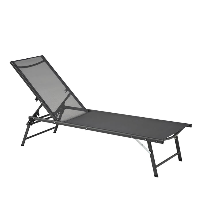 VESTIAMO CASA GIARDINO - Lettino Prendisole da esterno in acciaio Antracite - h32x180x54 cm