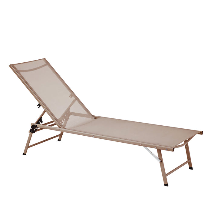 VESTIAMO CASA GIARDINO - Lettino Prendisole da esterno in acciaio Tortora - h32x180x54 cm