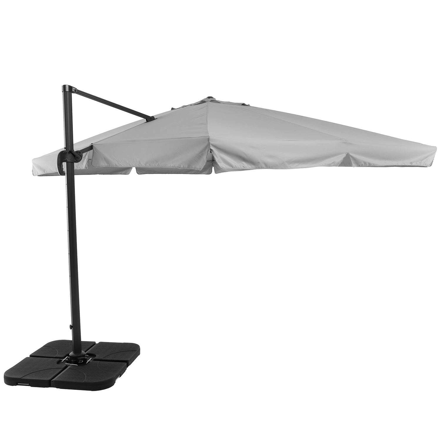 VESTIAMO CASA GIARDINO - Ombrellone a Lampada con flap telo grigio 3x4 metri