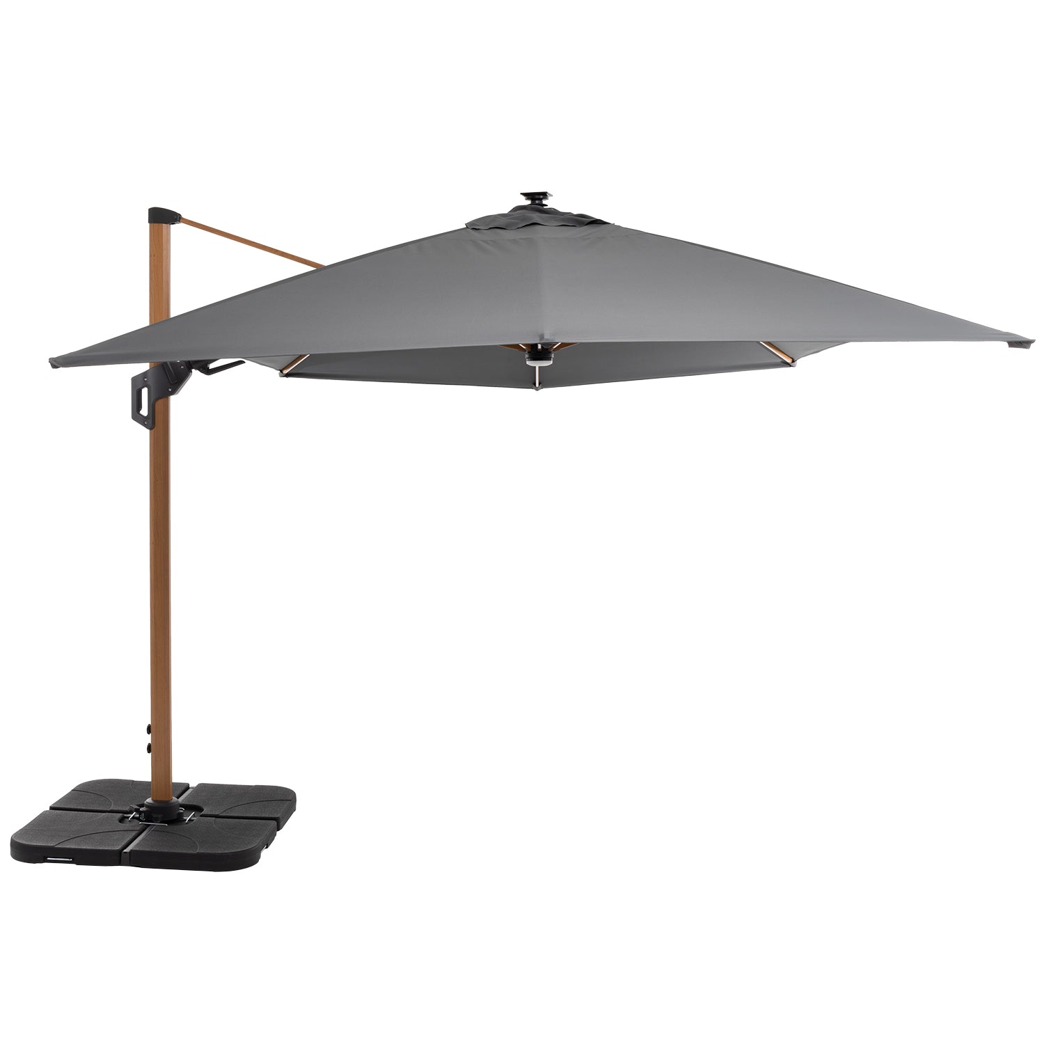 VESTIAMO CASA GIARDINO - Ombrellone da giardino con LED e Pannello Solare Grigio 3x4 metri