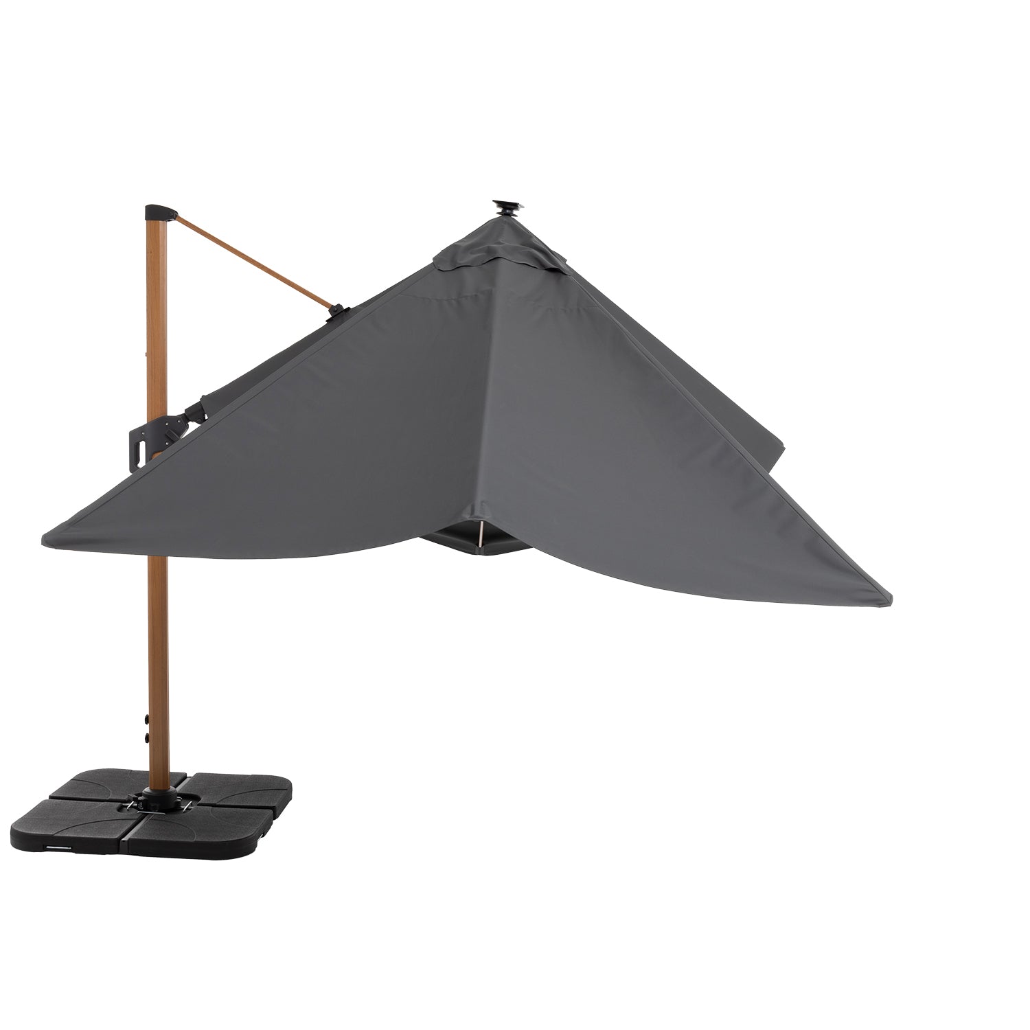 VESTIAMO CASA GIARDINO - Ombrellone da giardino con LED e Pannello Solare Grigio 3x4 metri